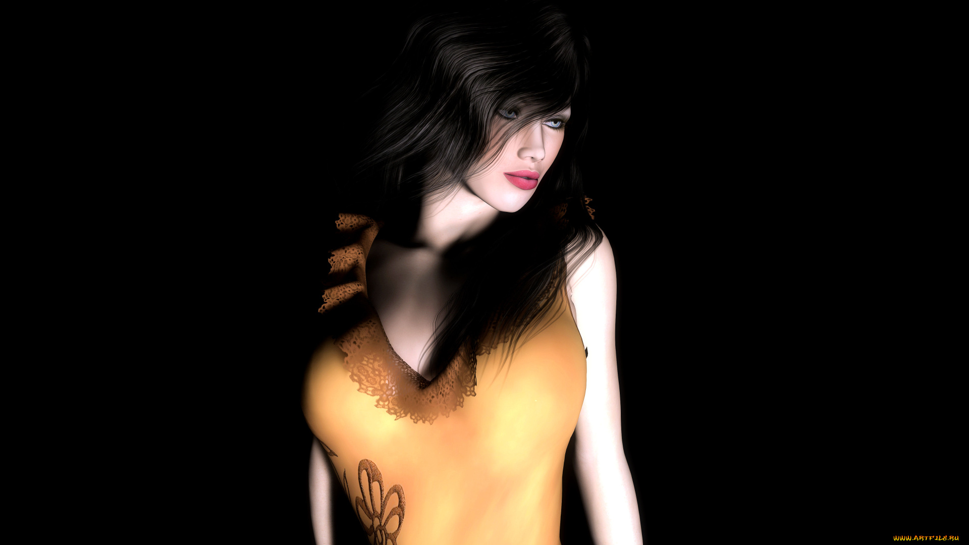 3д, графика, люди, , people, фон, взгляд, девушка