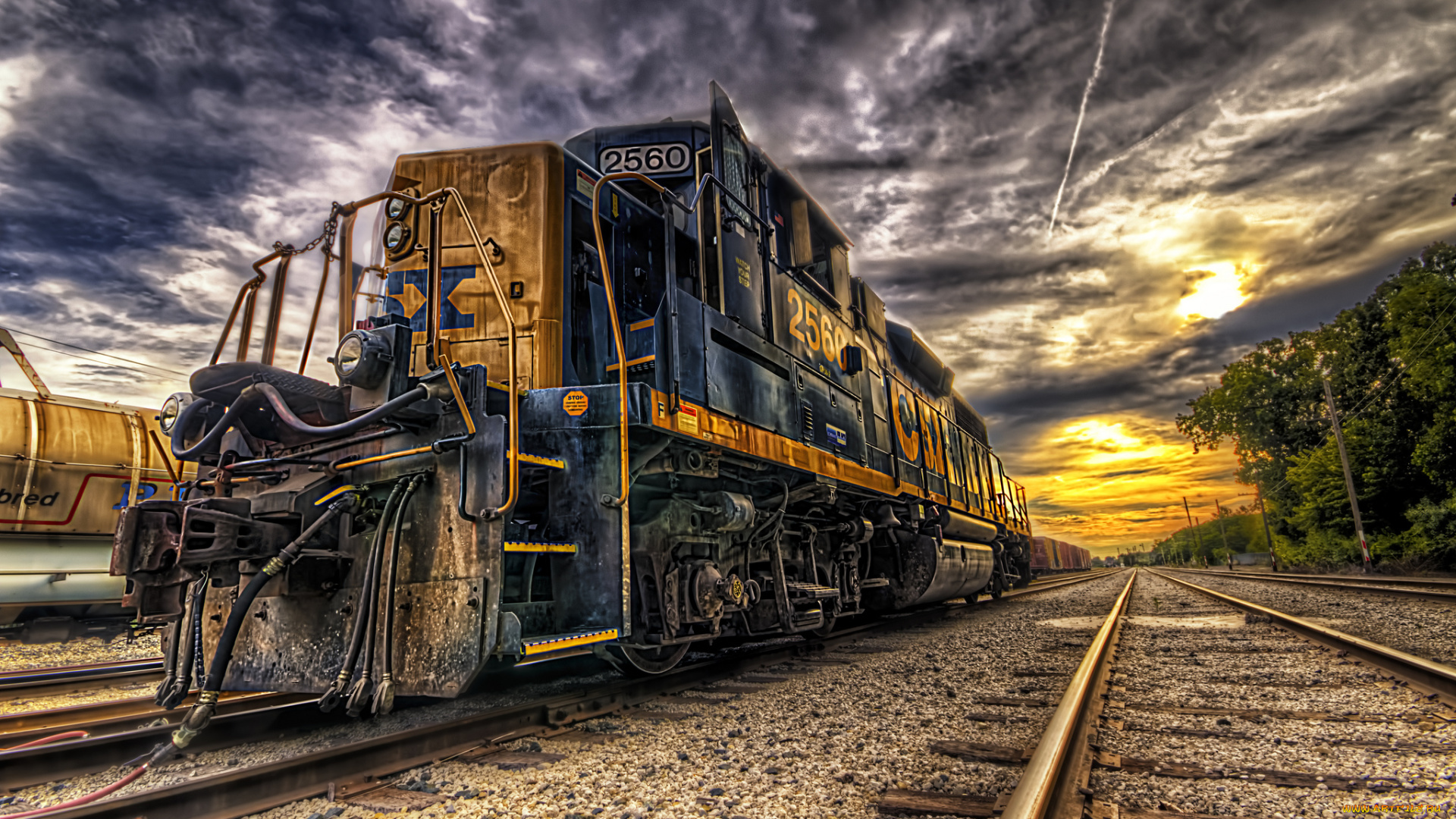 техника, поезда, железная, дорога, локомотив, состав