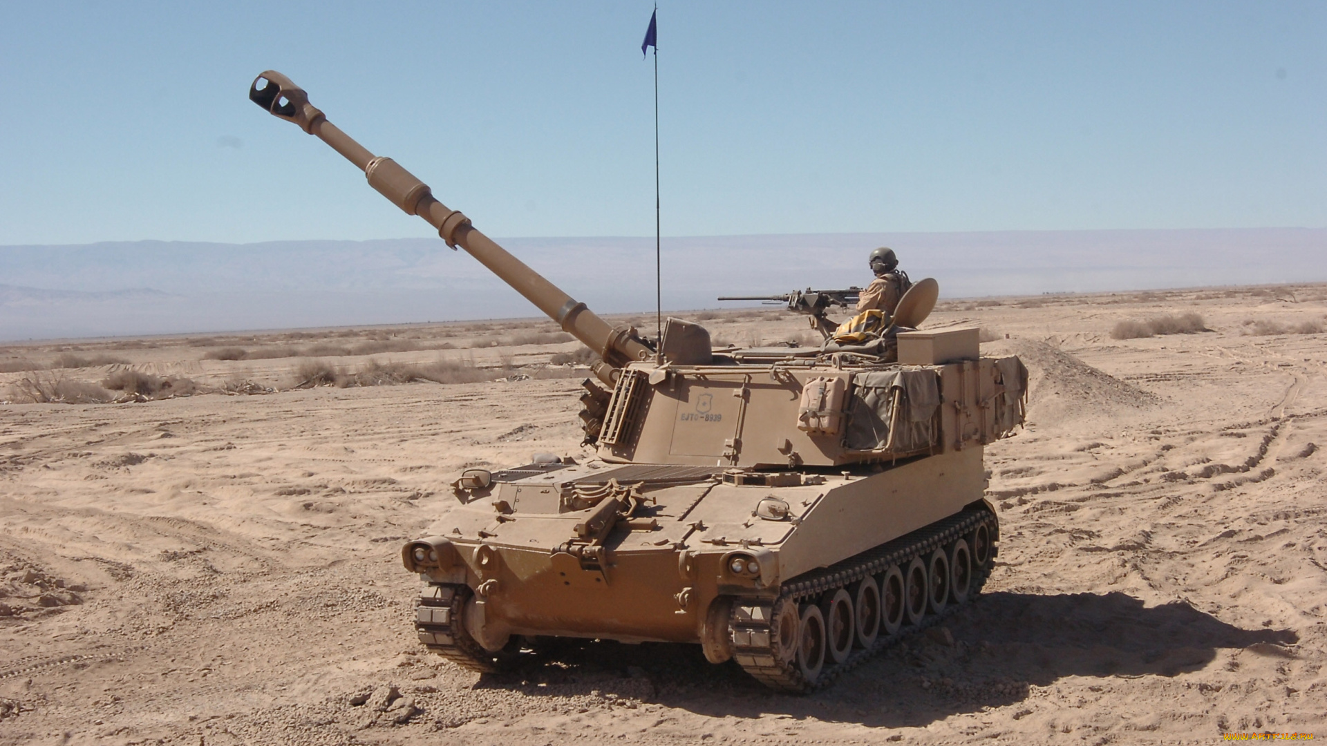 техника, военная, техника, пустыня, установка, артиллерийская, самоходная, m109, сау