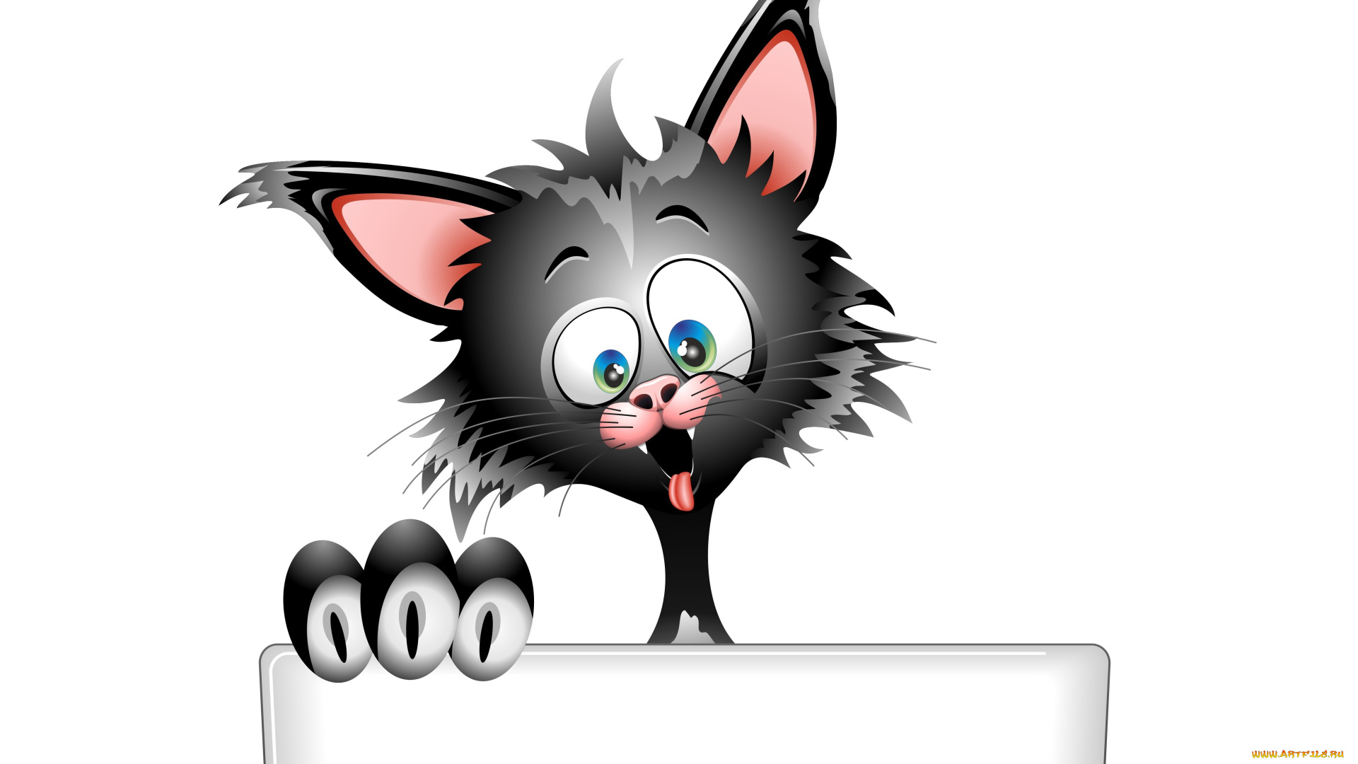 векторная, графика, животные, язык, фон, морда, уши, глаза, взгляд, кот