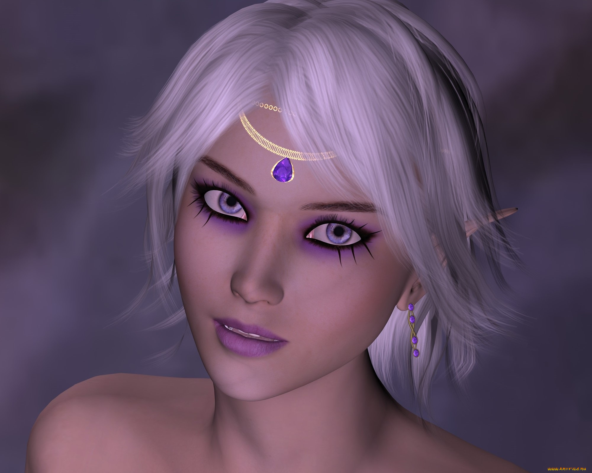 3д, графика, эльфы, , elves, эльфийка, взгляд, фон