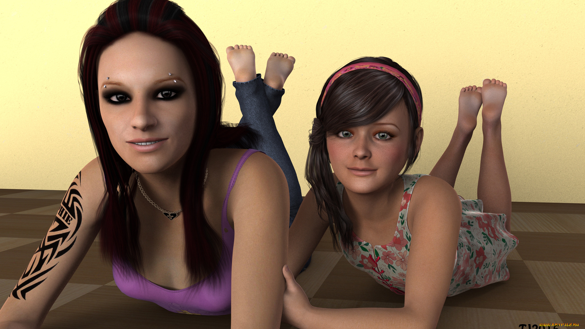 3д, графика, люди, , people, фон, девушки, взгляд