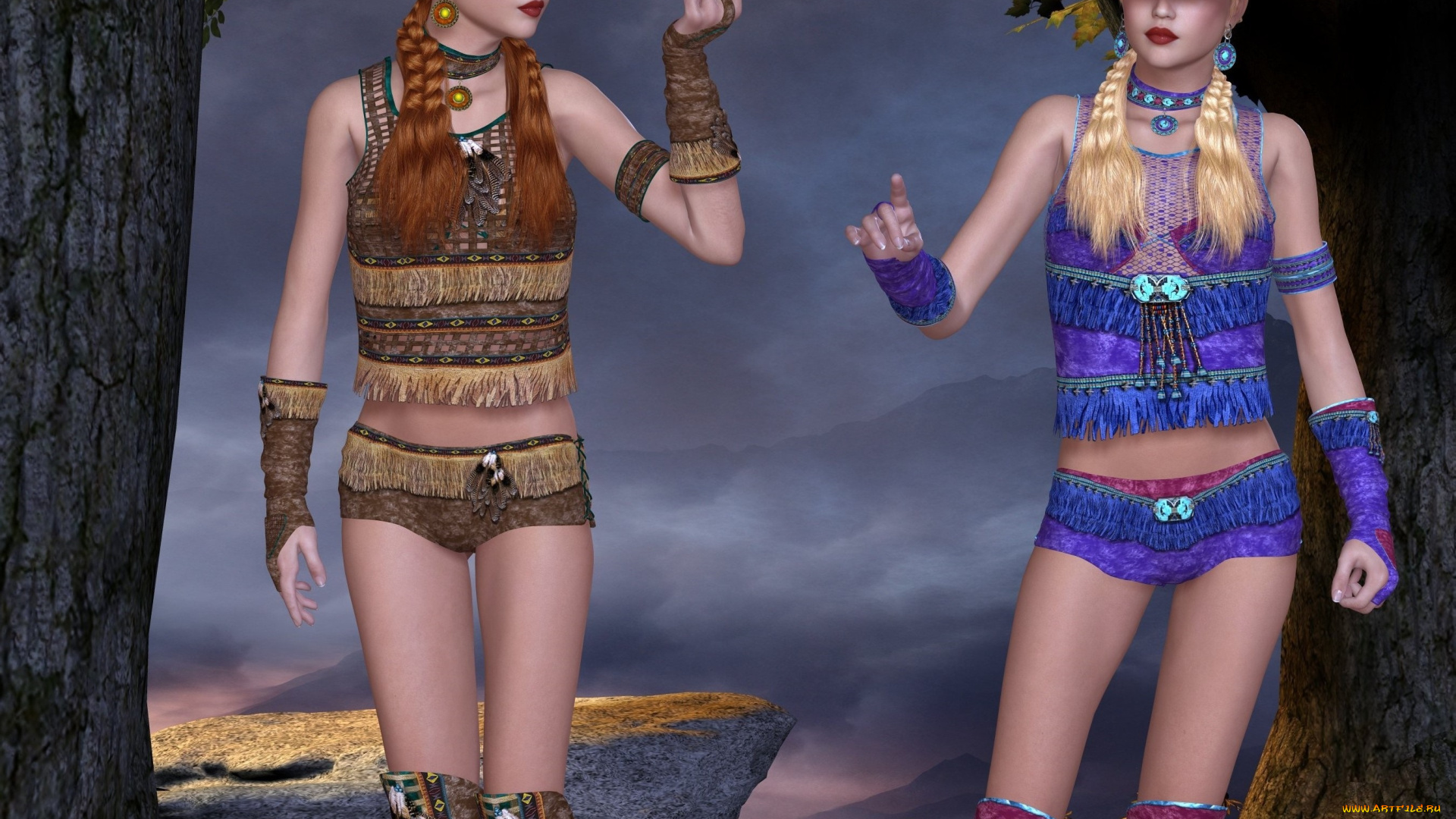 3д, графика, люди, , people, фон, взгляд, девушки