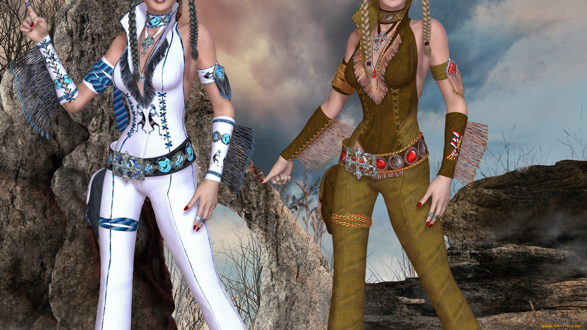 3д, графика, люди, , people, фон, взгляд, девушки