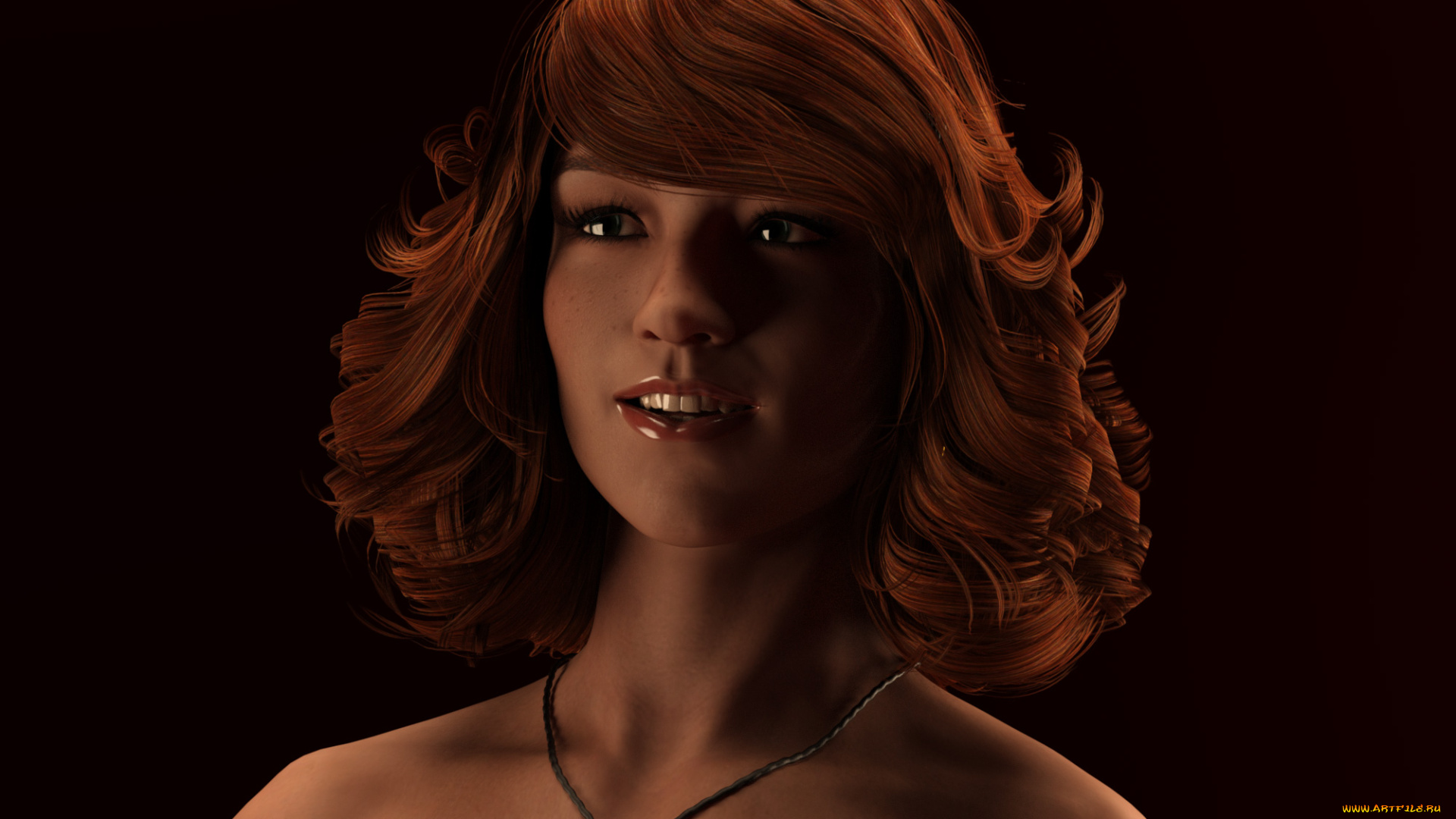 3д, графика, портрет, , portraits, улыбка, фон, девушка, взгляд