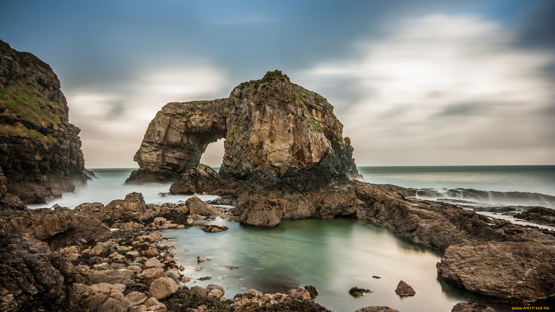 природа, побережье, скала, арка