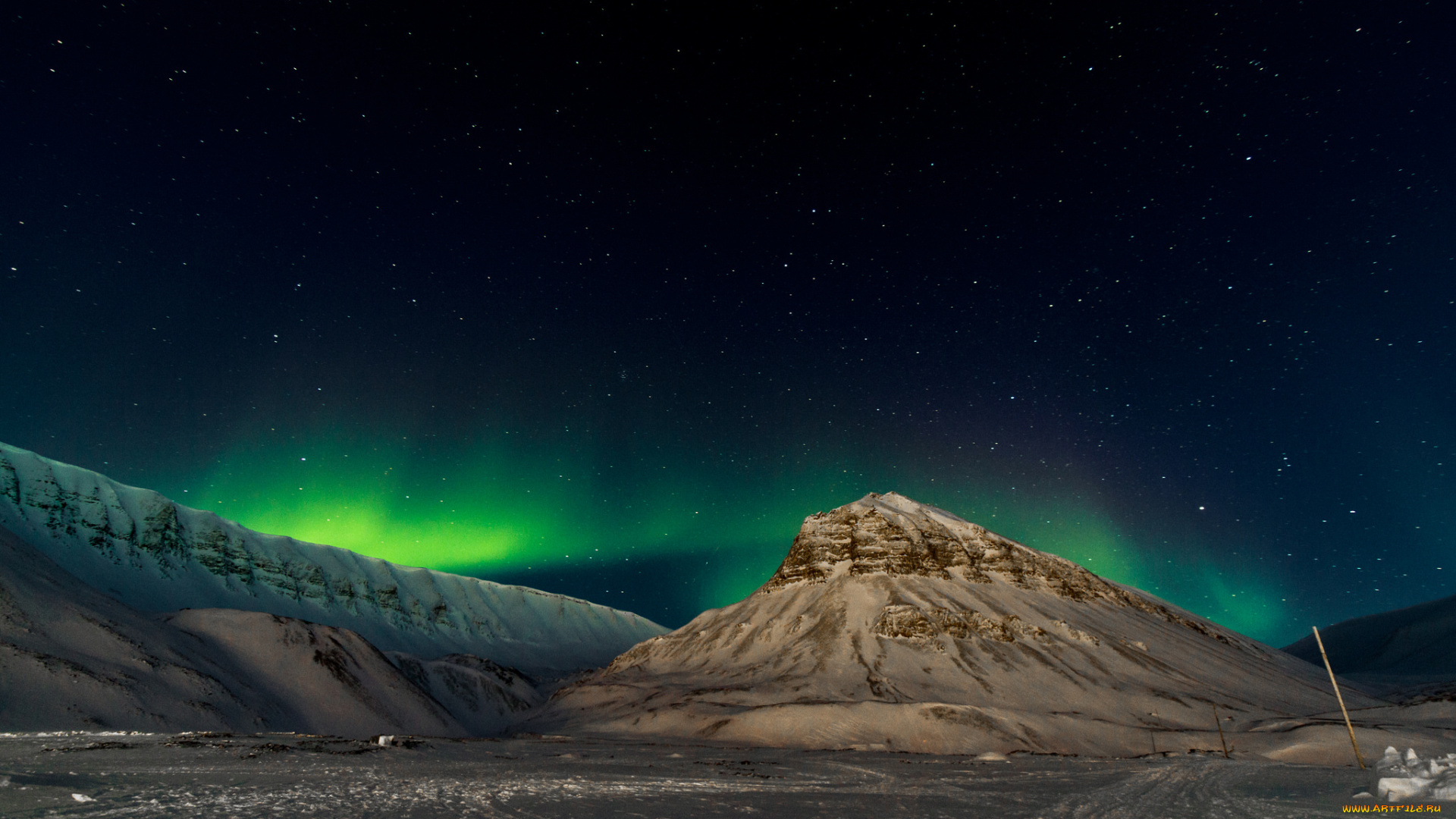 природа, северное, сияние, сполохи