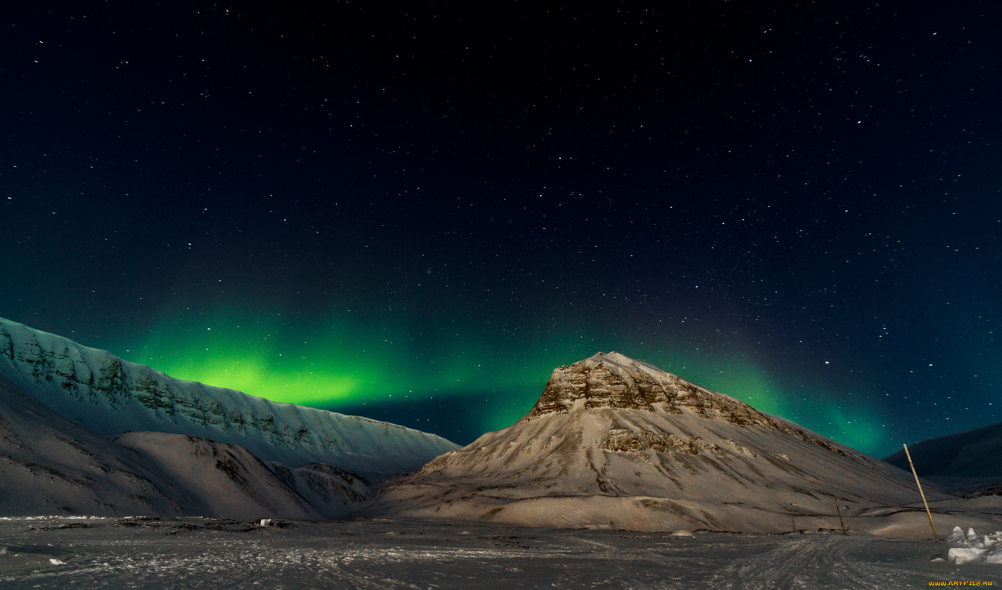 природа, северное, сияние, сполохи