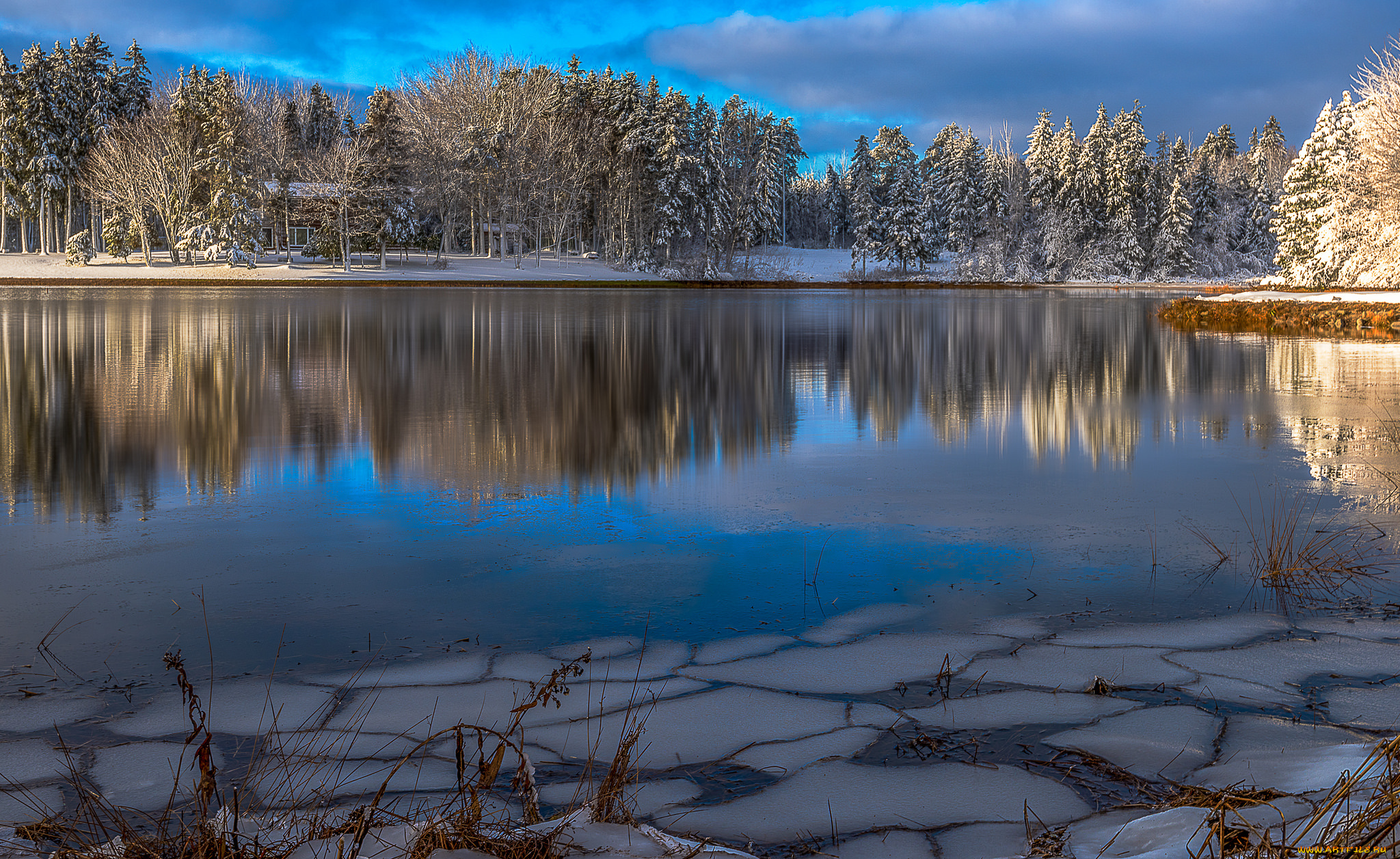 природа, реки, озера, деревья, река, зима, winter, view, snow, trees, river, зимний, пейзаж, снег