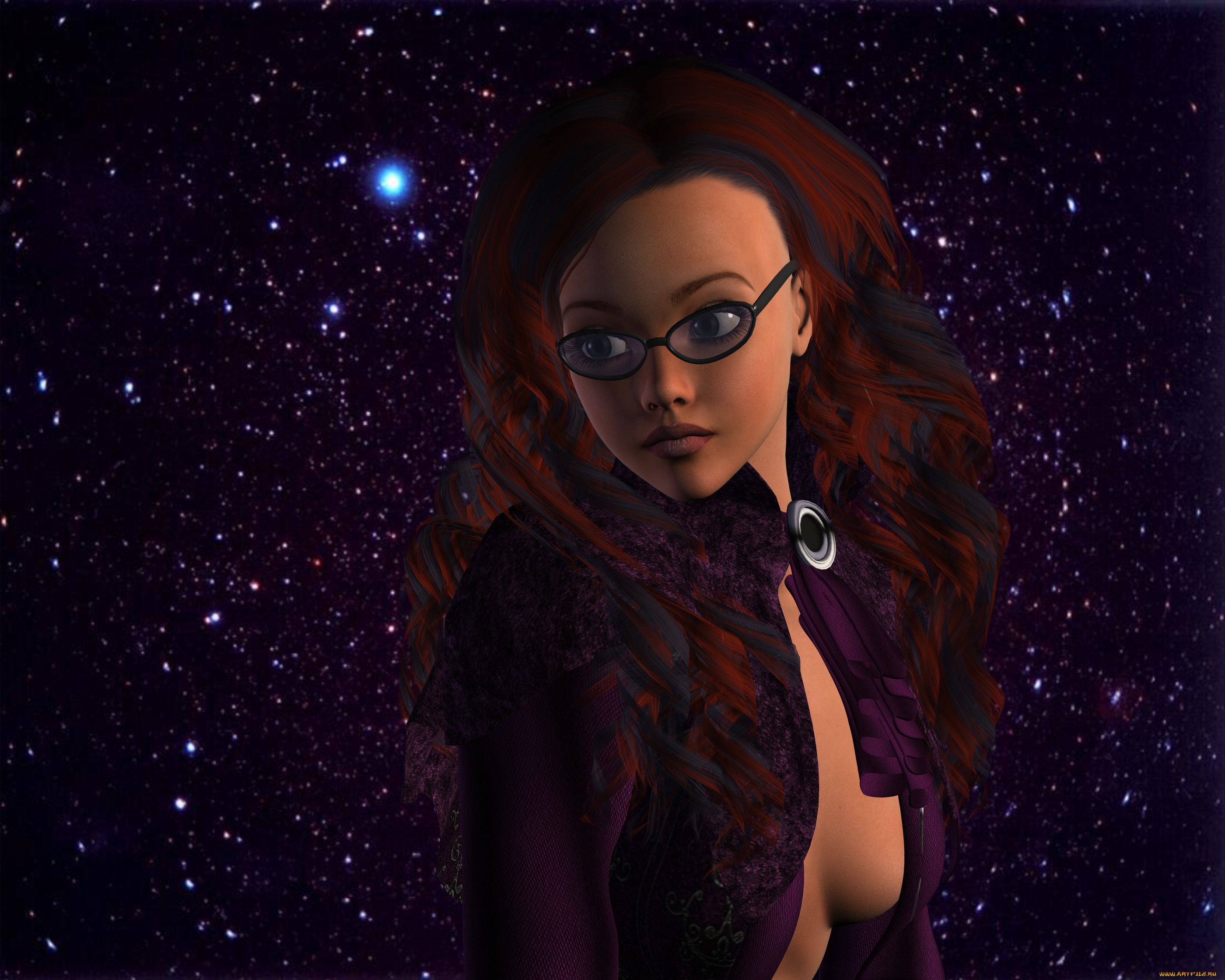 3д, графика, фантазия, , fantasy, девушка, фон, взгляд