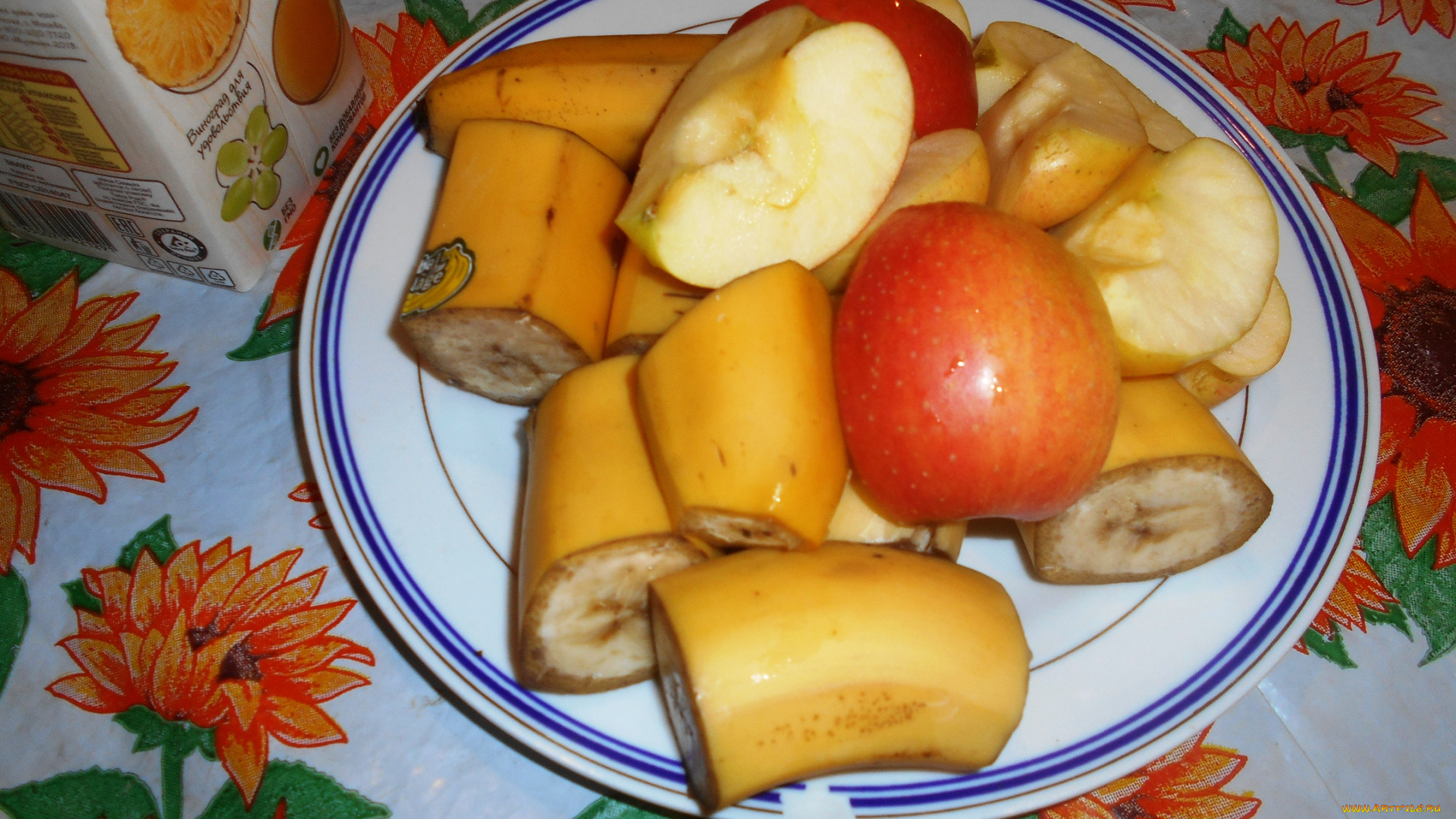 еда, бананы, яблоки