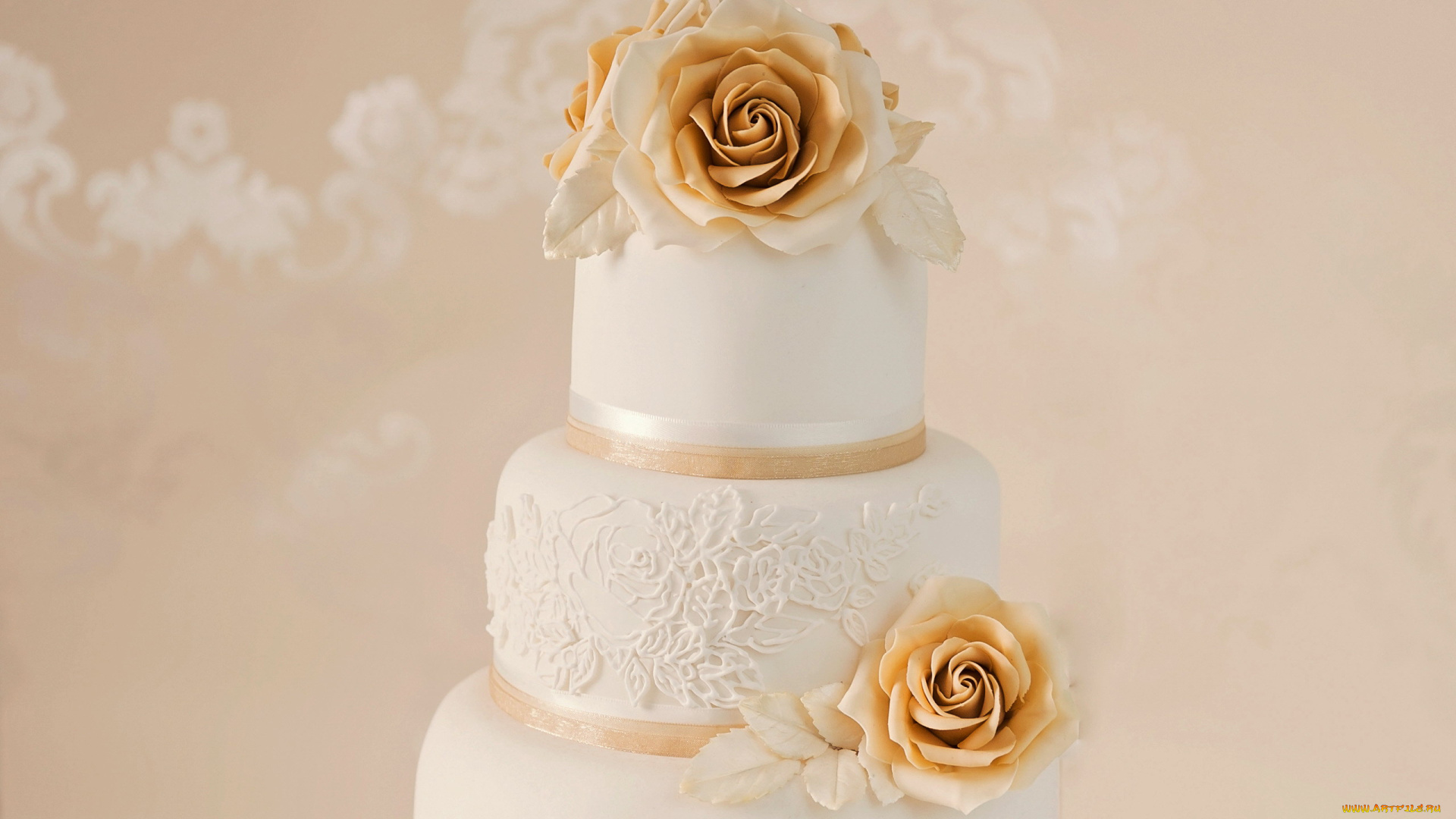 еда, торты, свадебный, торт