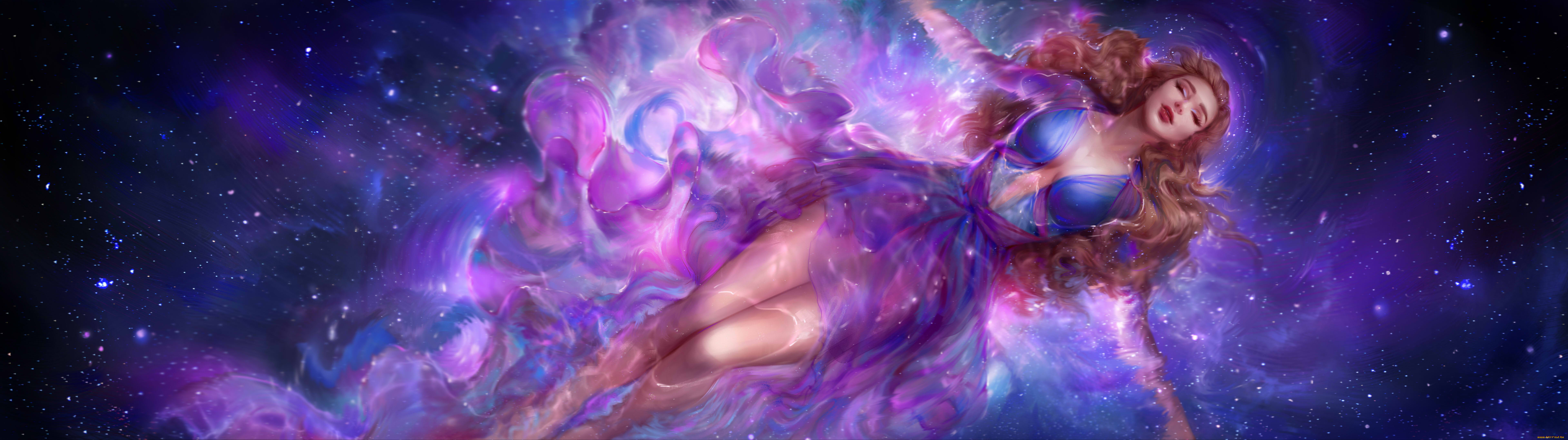 фэнтези, девушки, девушка, фон, полет, сон