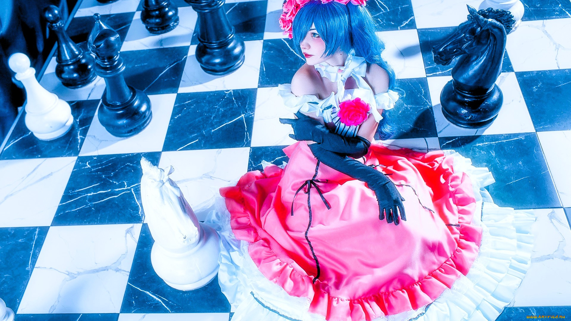 девушки, tenletters, образ, наряд, клетки, шахматы, фигуры