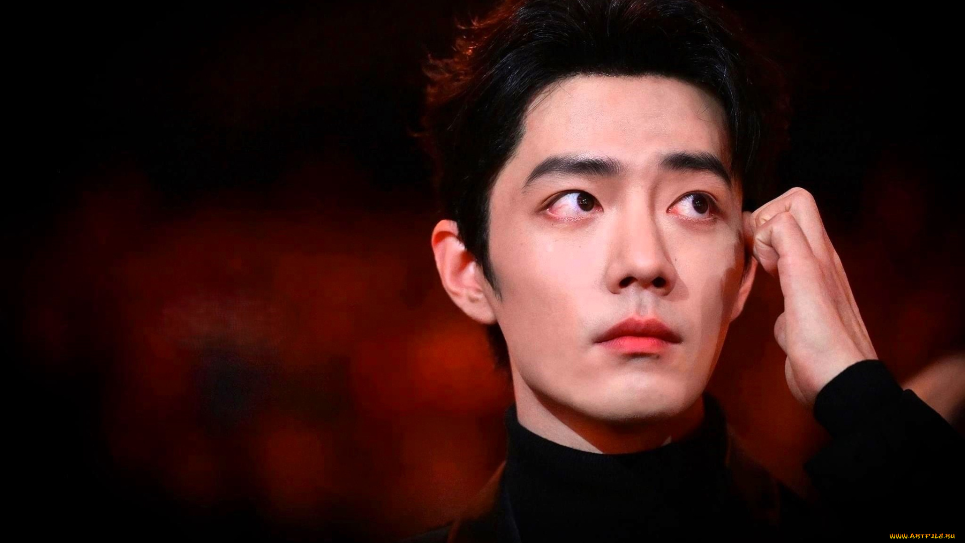 мужчины, xiao, zhan, актер, лицо, водолазка