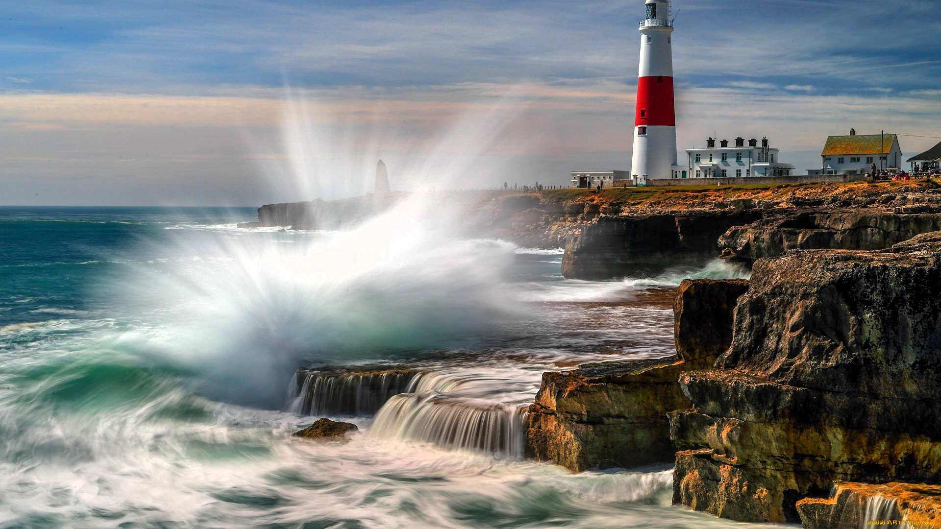 природа, маяки, маяк, берег, море, брызги