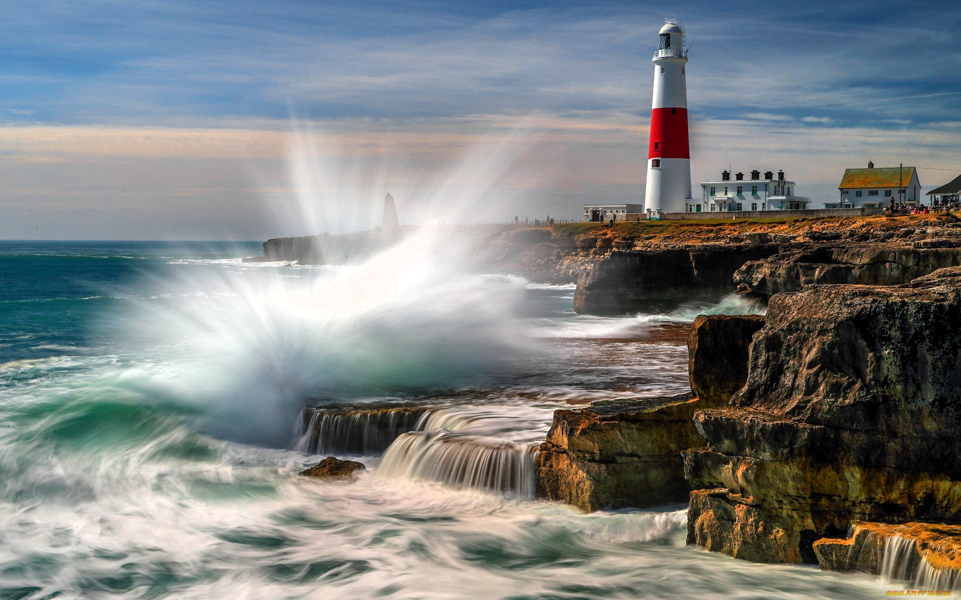 природа, маяки, маяк, берег, море, брызги