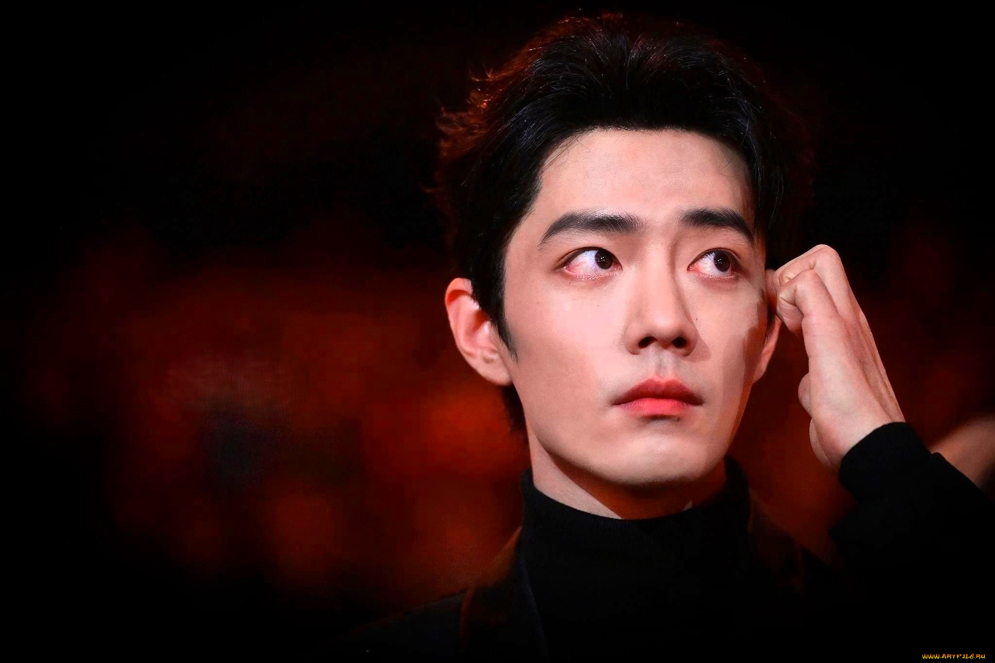 мужчины, xiao, zhan, актер, лицо, водолазка