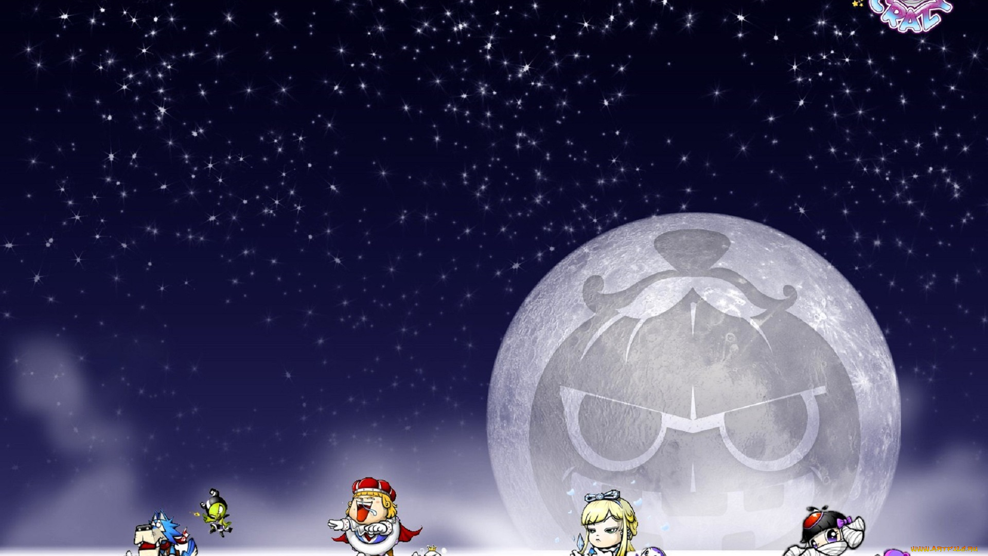 видео, игры, kart, n`, crazy, персонаж, небо, звезды, луна