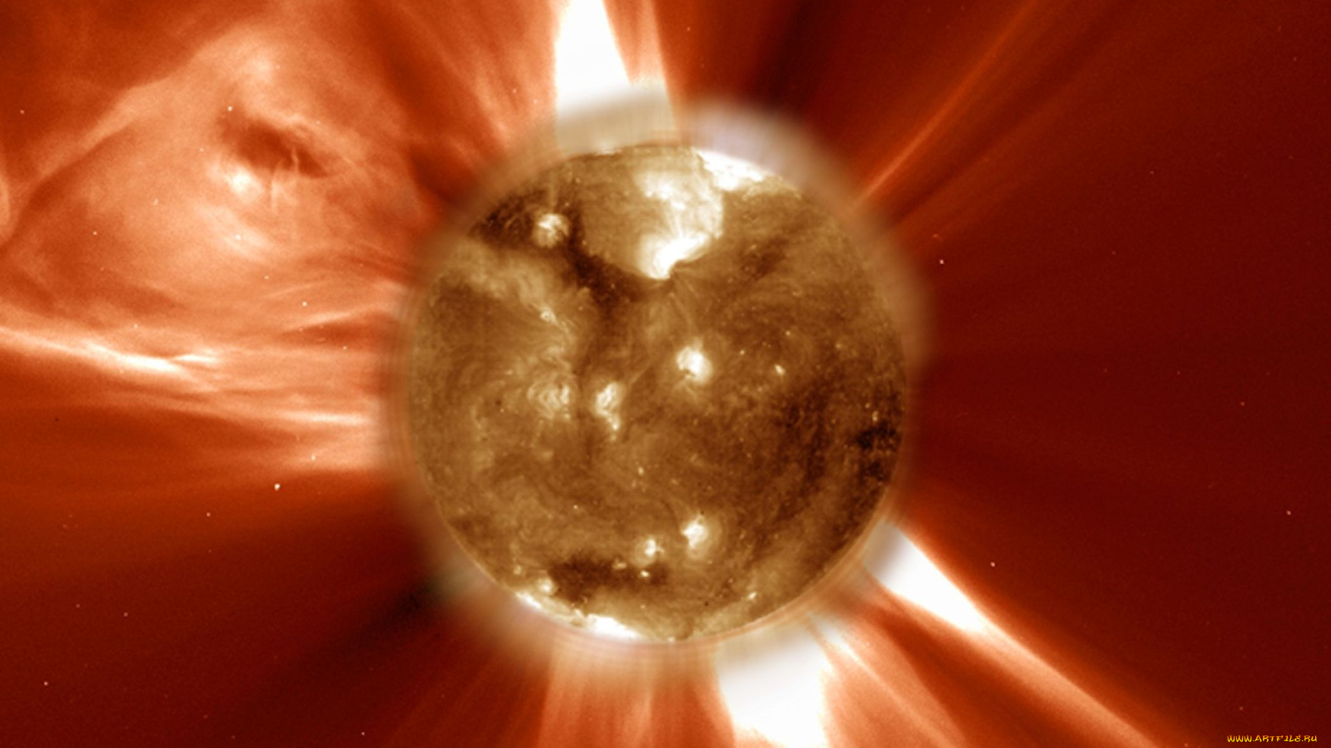 солнечный, шторм, космос, арт