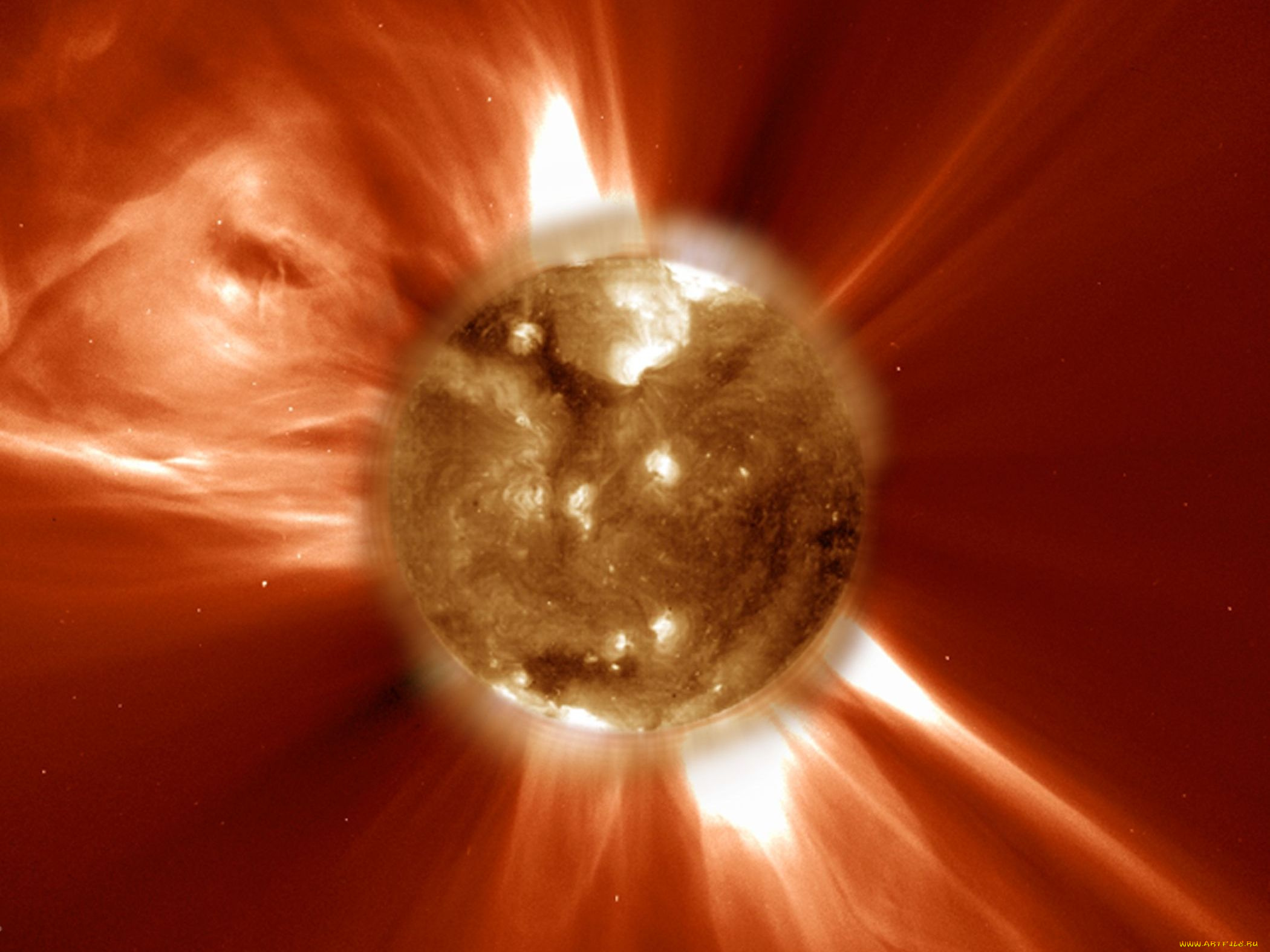 солнечный, шторм, космос, арт