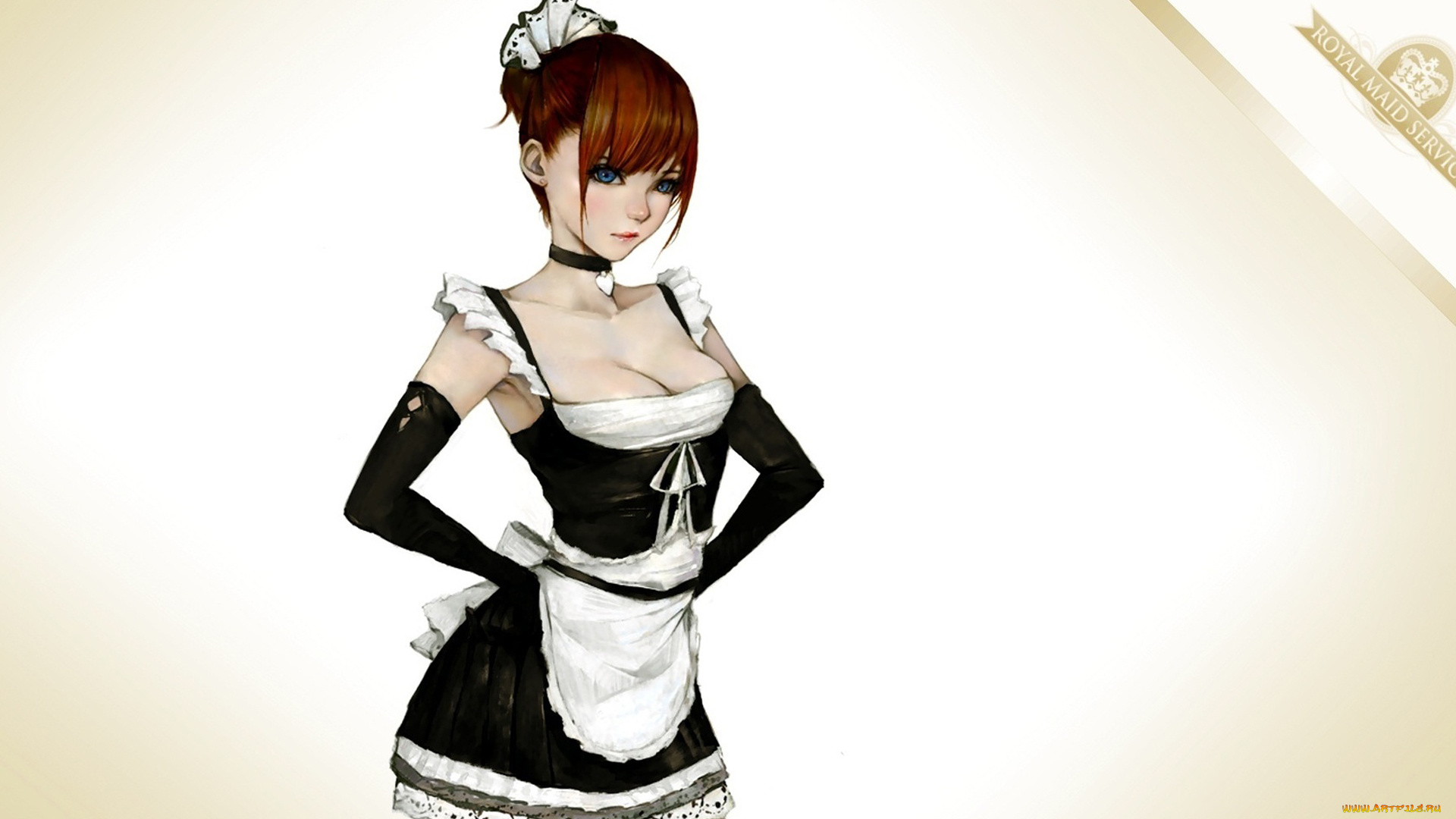 аниме, *unknown, другое, горничная, служанка, перчатки, форма