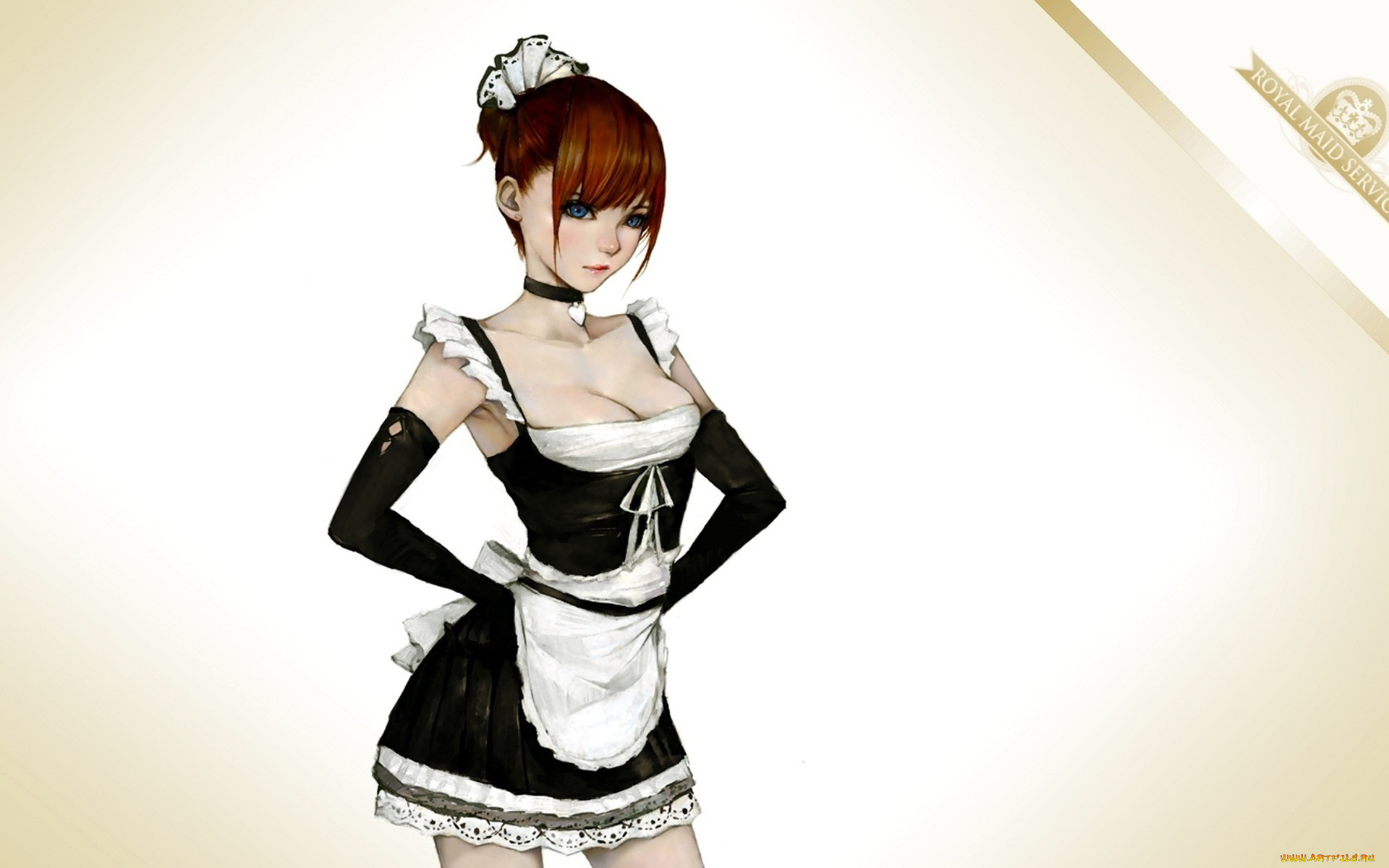аниме, *unknown, другое, горничная, служанка, перчатки, форма