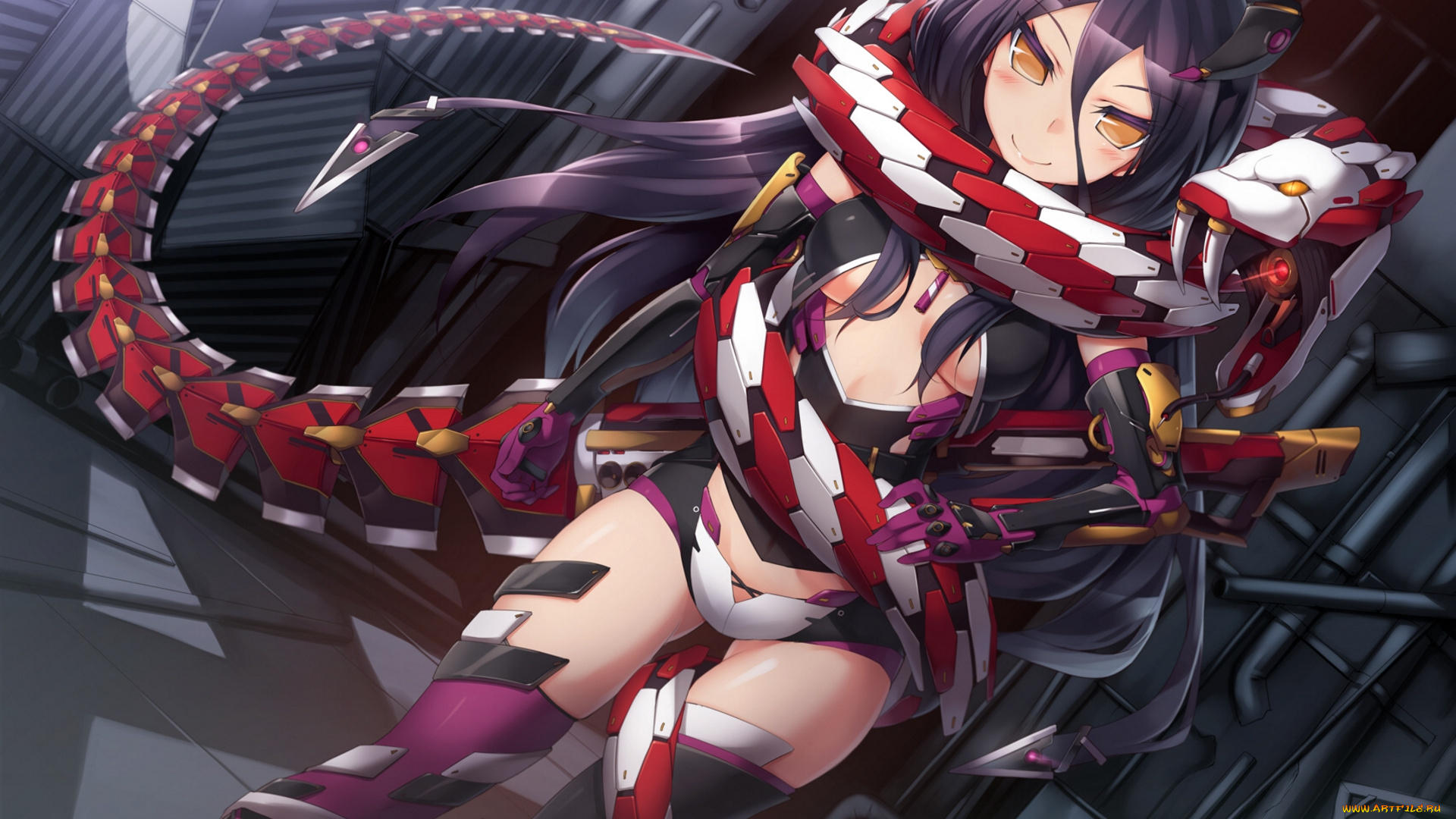 аниме, weapon, blood, technology, змей