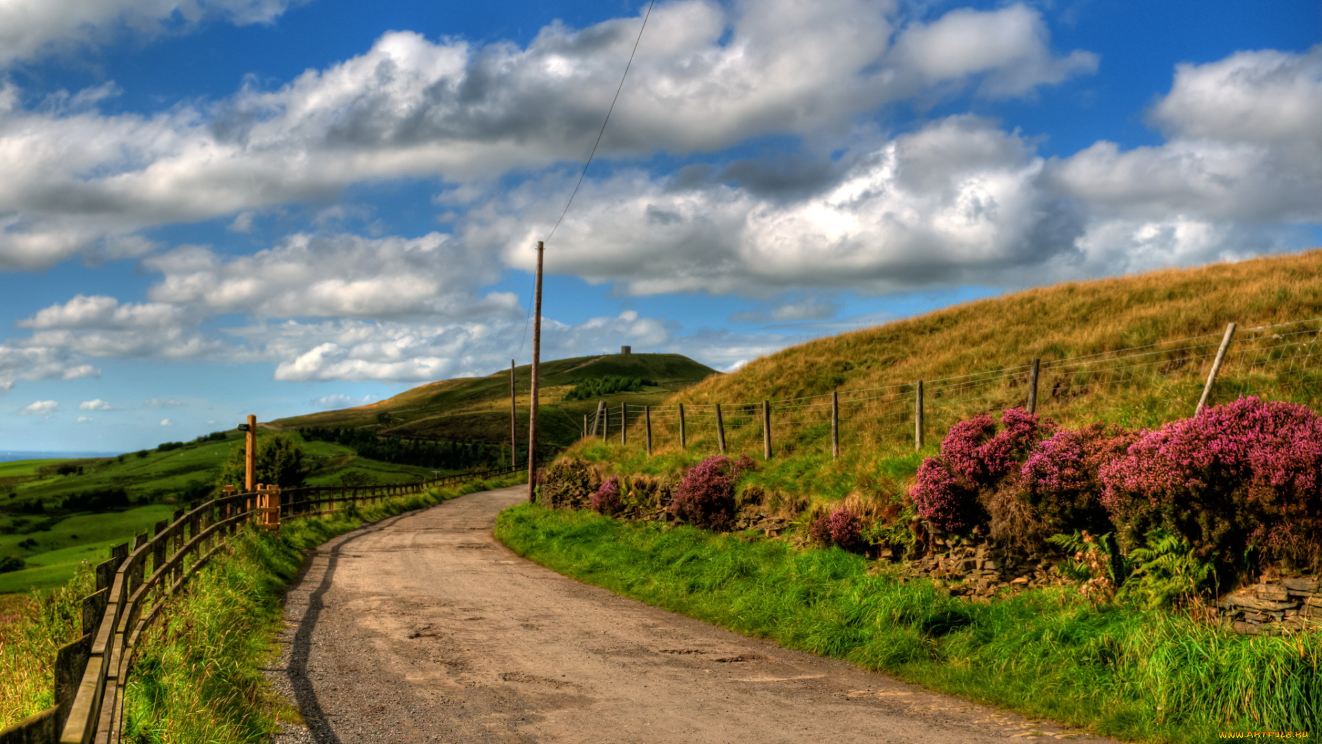 horwich, англия, природа, дороги, трава, дорога