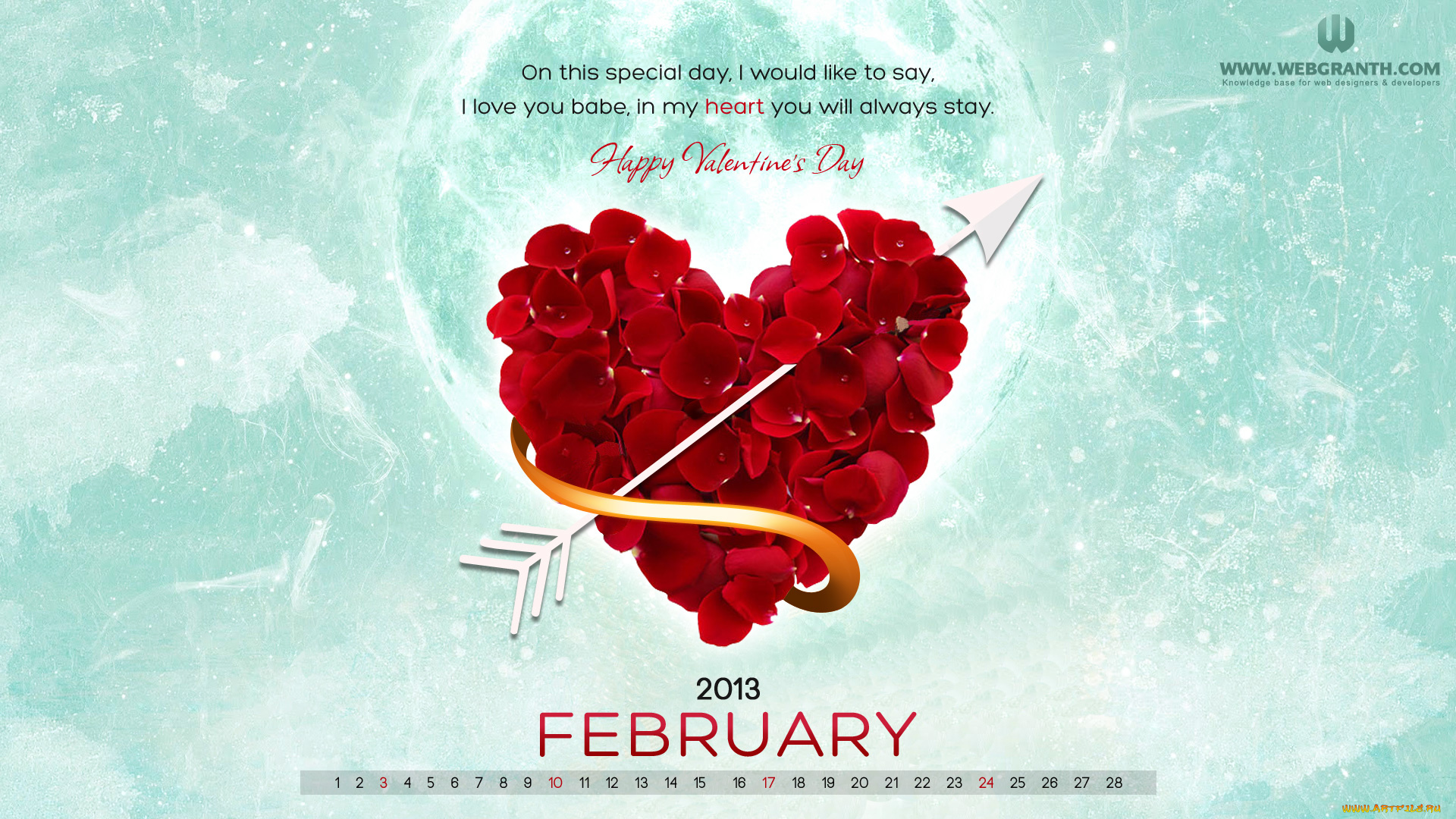 календари, компьютерный, дизайн, сердце, лепестки, стрела