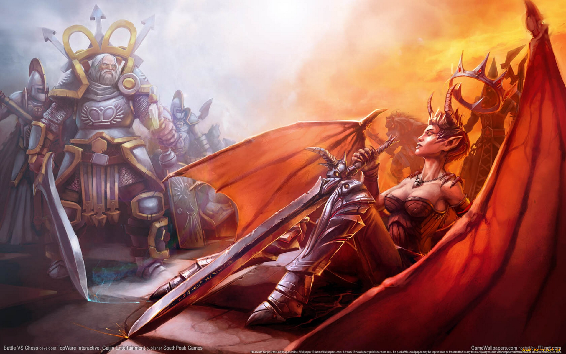 battle, vs, chess, видео, игры, демоница, меч