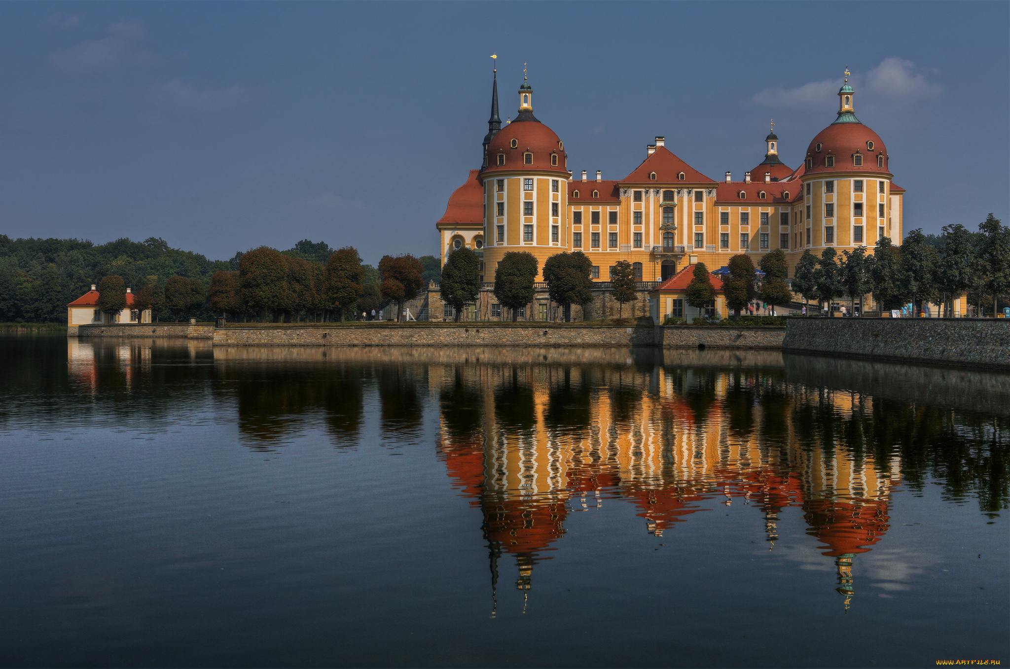 moritzburg, castle, germany, города, дворцы, замки, крепости, замок, морицбург, вода, отражение, германия