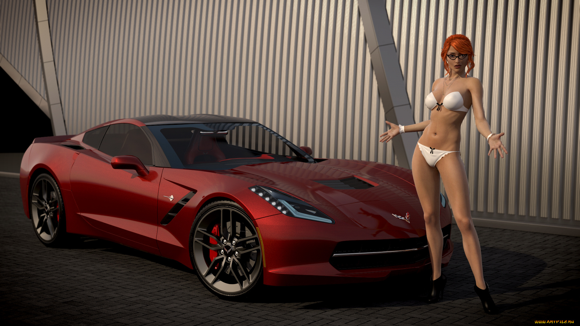 автомобили, 3д, девушка, автомобиль