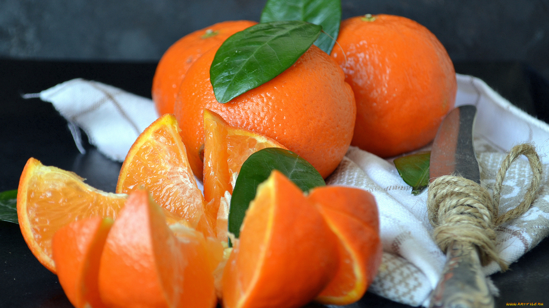 еда, цитрусы, мандарины