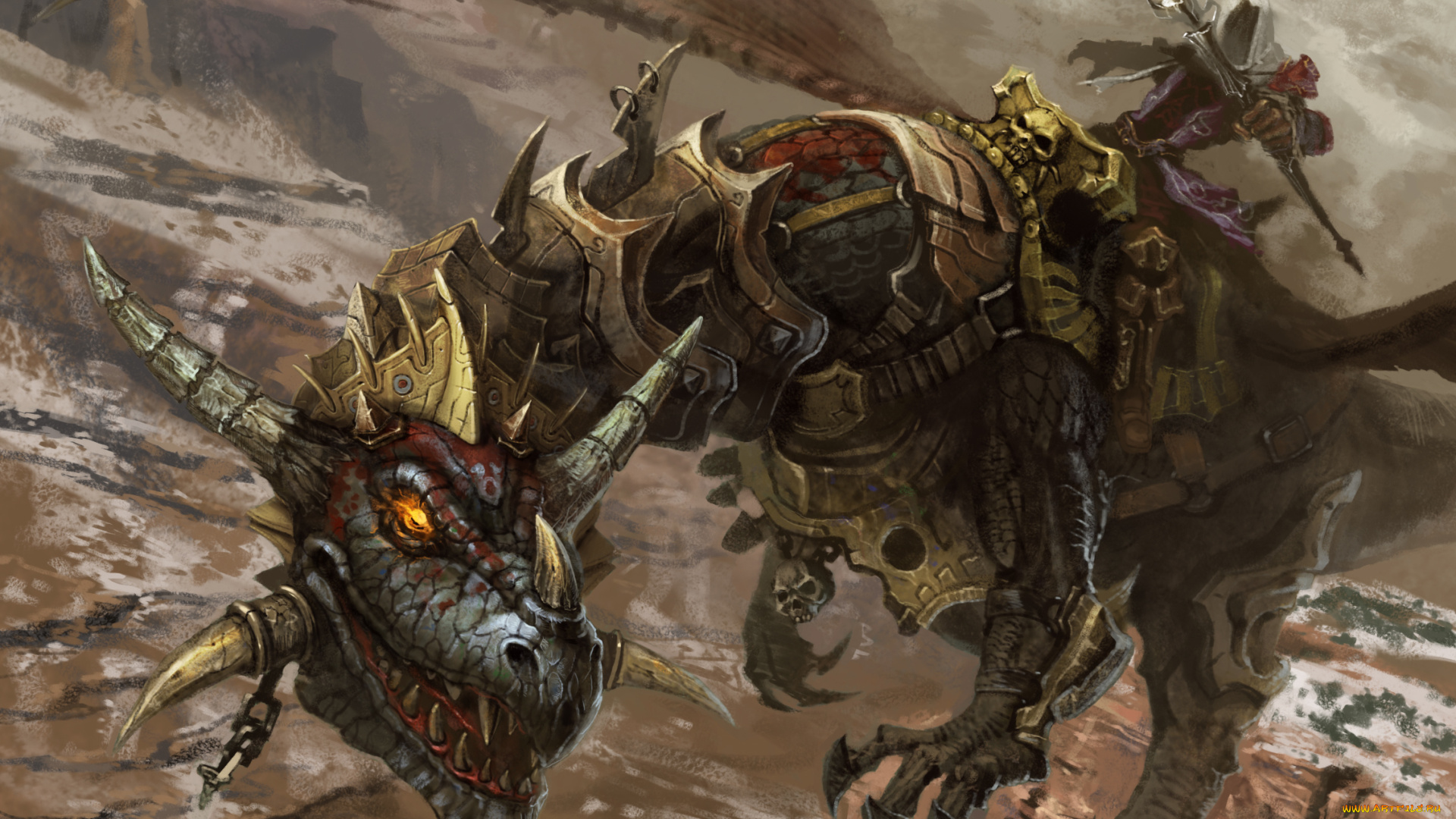 фэнтези, драконы, доспехи, дракон, демон, всадник