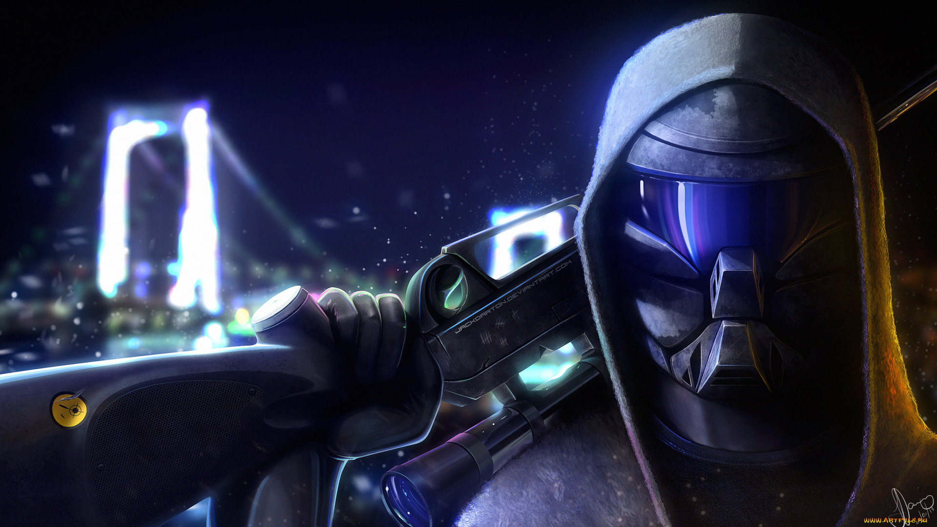 фэнтези, люди, снайпер, солдат, ветровка, шлем, маска, винтовка, снайперская