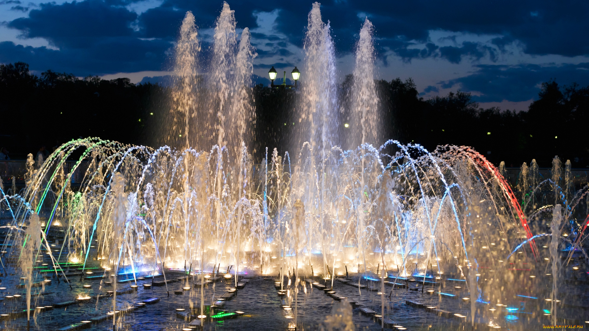 города, -, фонтаны, вода