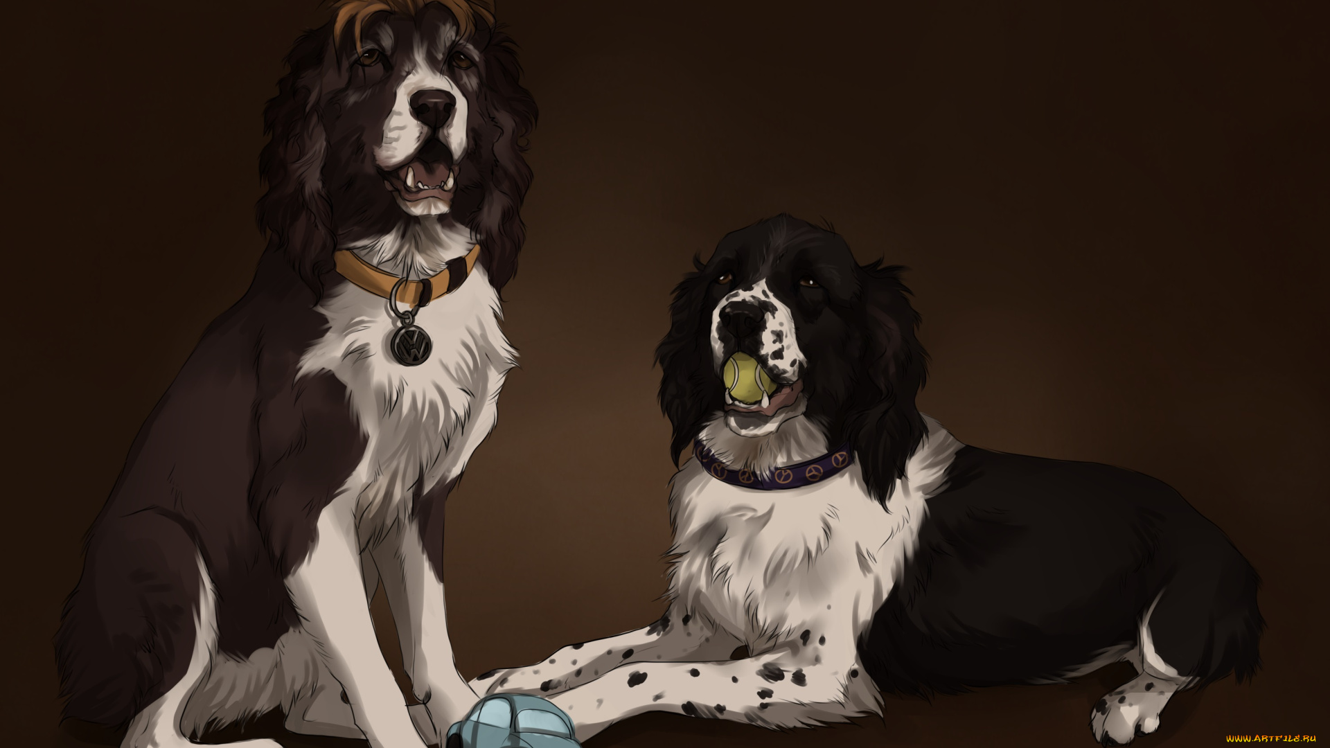 рисованные, животные, , собаки, собаки