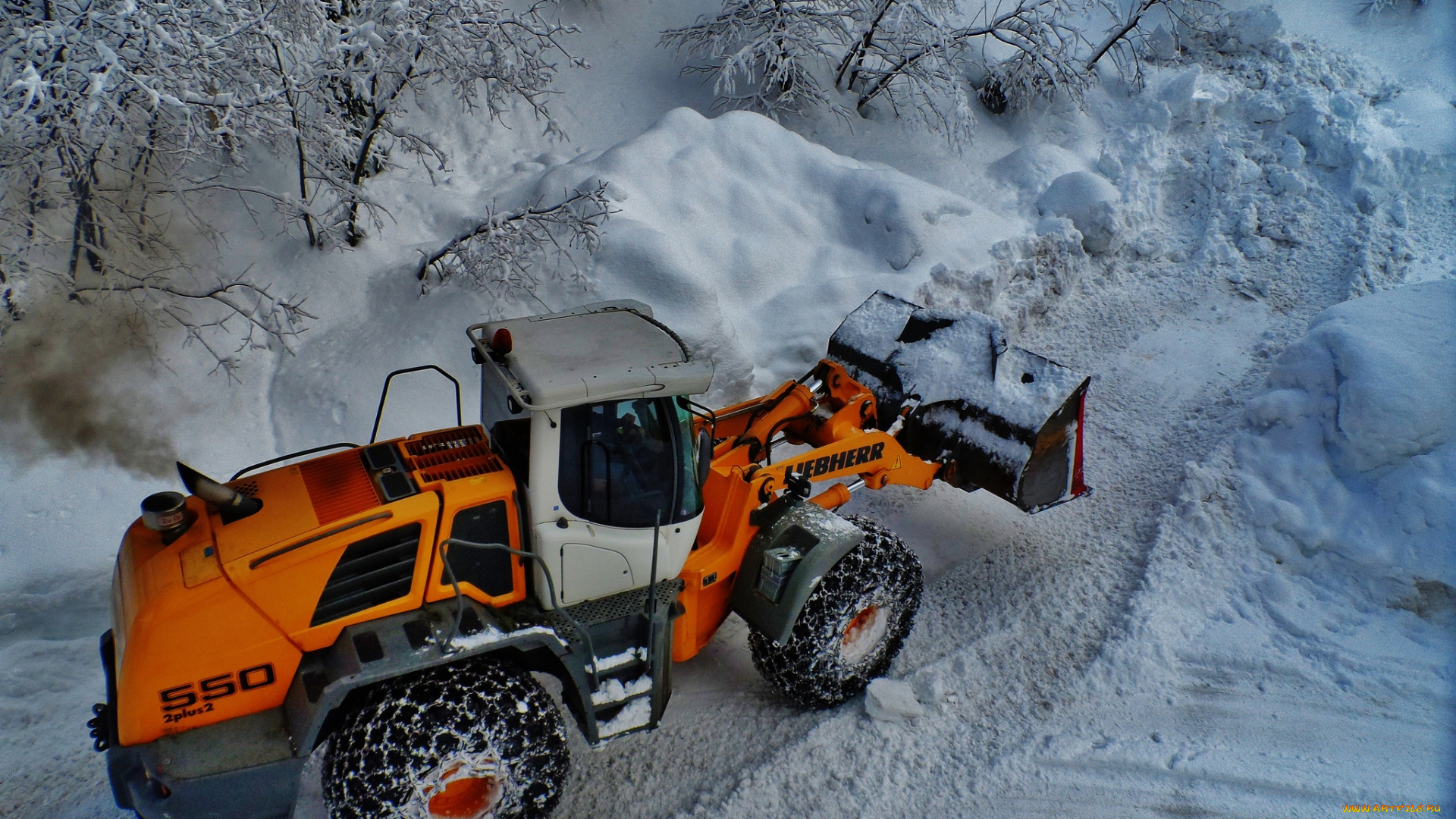 техника, бульдозеры, на, колёсах, трактор, дорожный, расчистка, колесный, ковш, снег