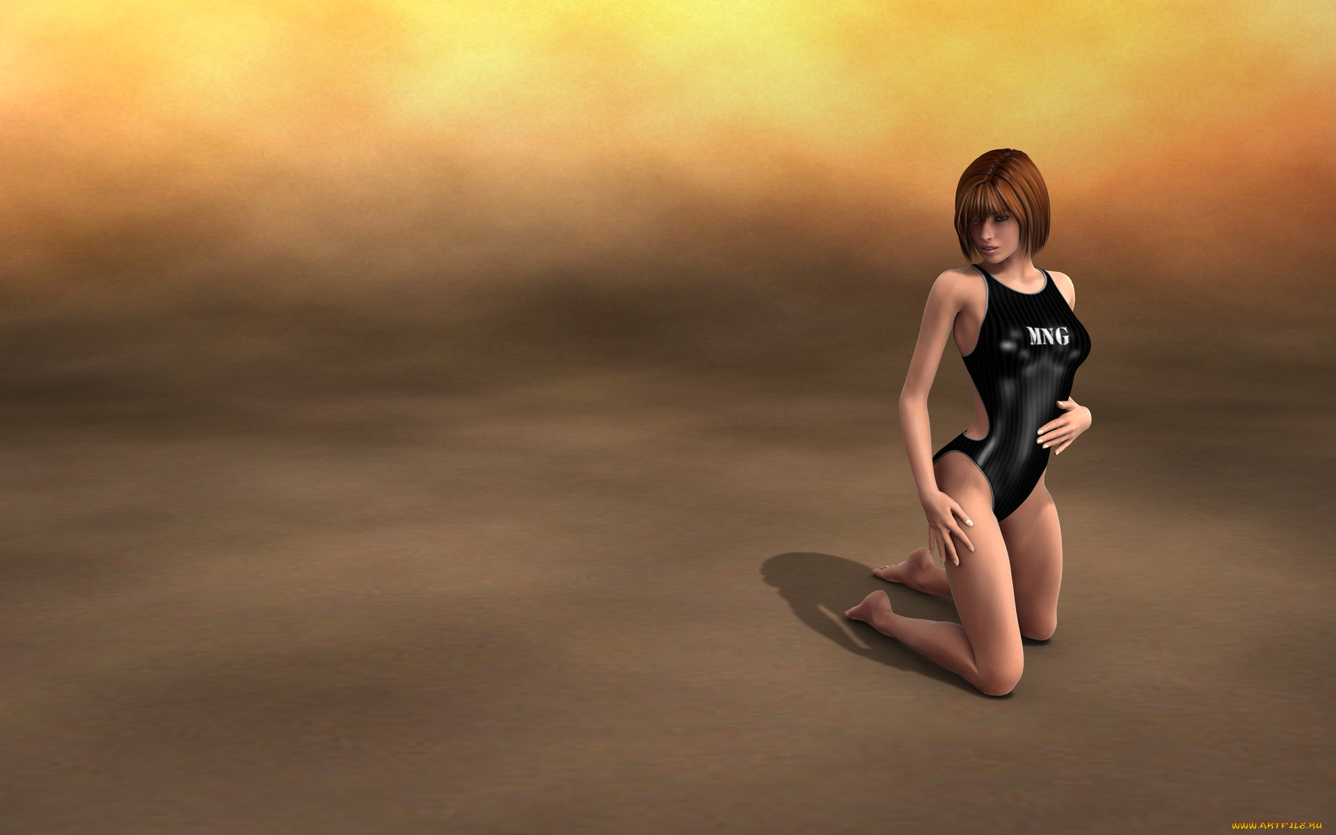 3д, графика, people, , люди, улыбка, взгляд, девушка