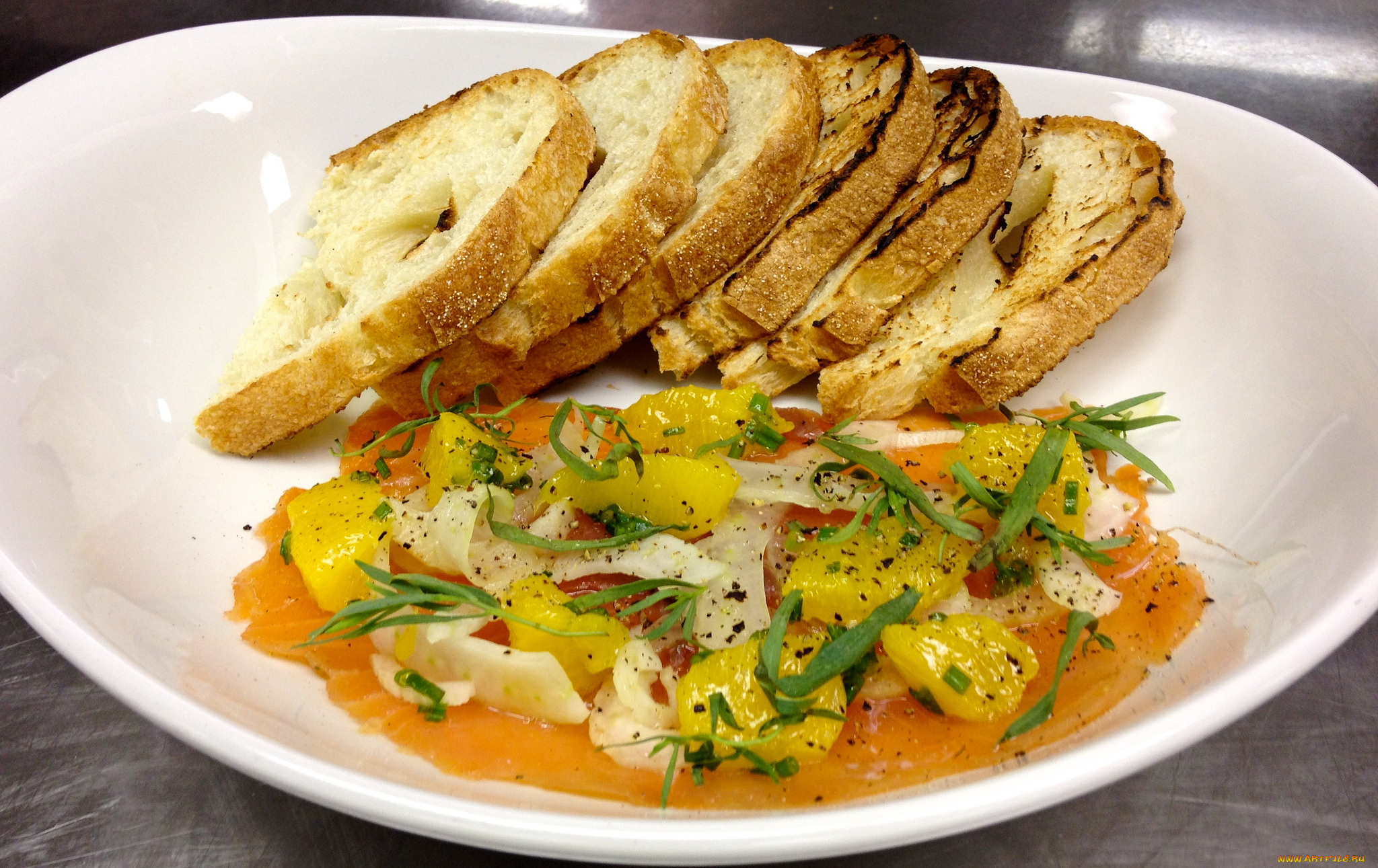 еда, вторые, блюда, хлеб, эстрагон, укроп, цитрусы, лосось