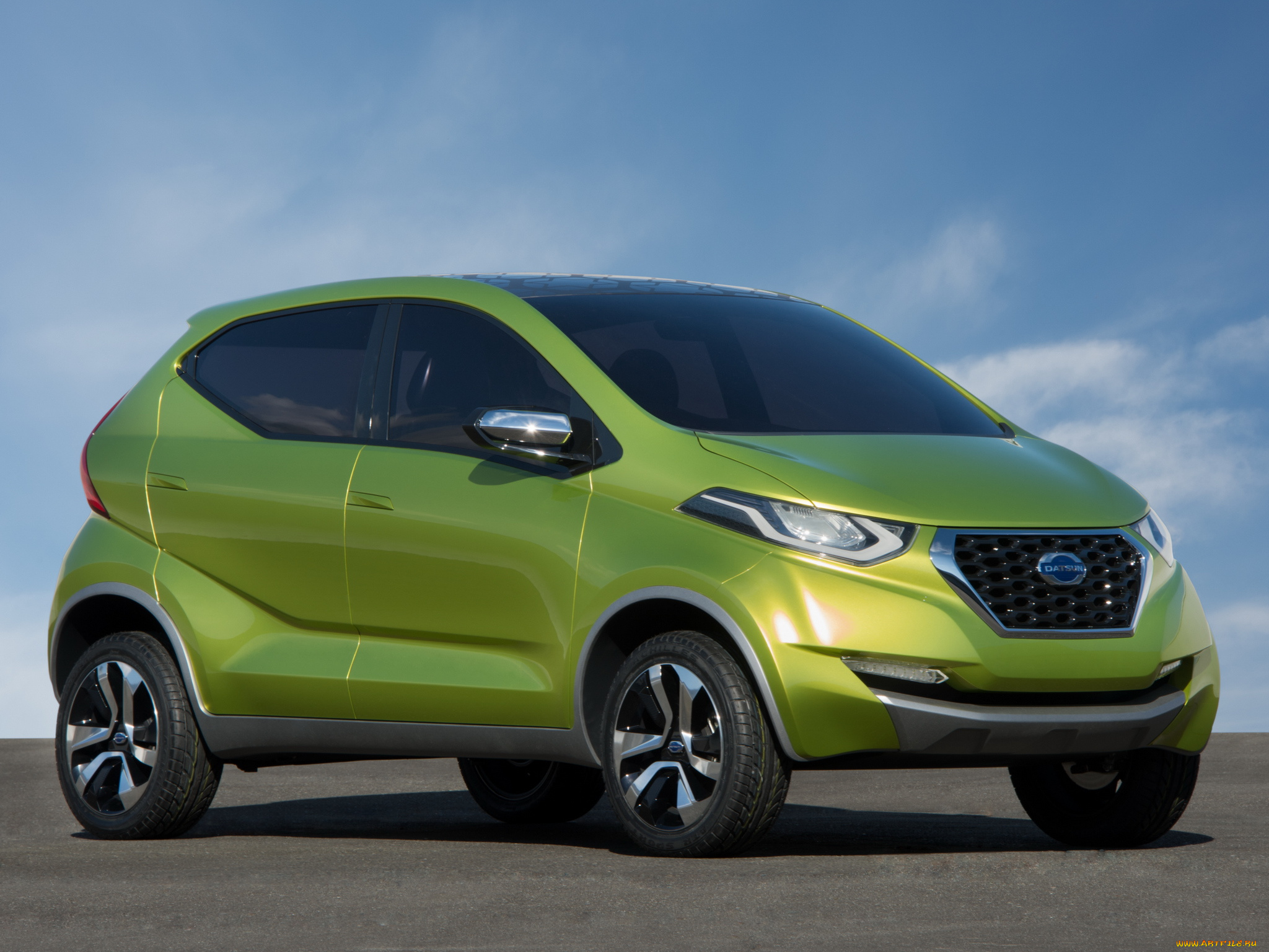 автомобили, nissan, datsun, concept, redi-go, зеленый, 2014