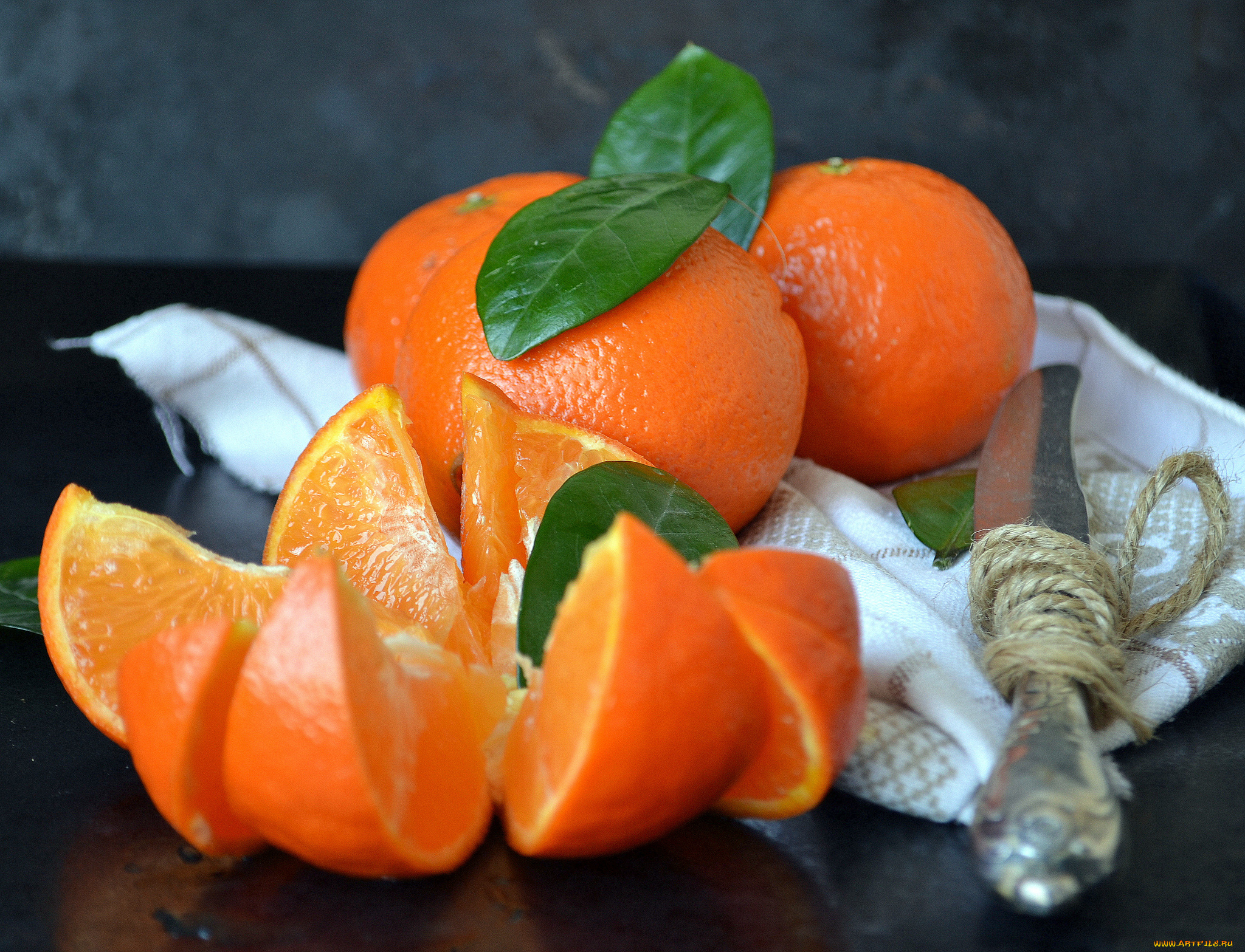 еда, цитрусы, мандарины