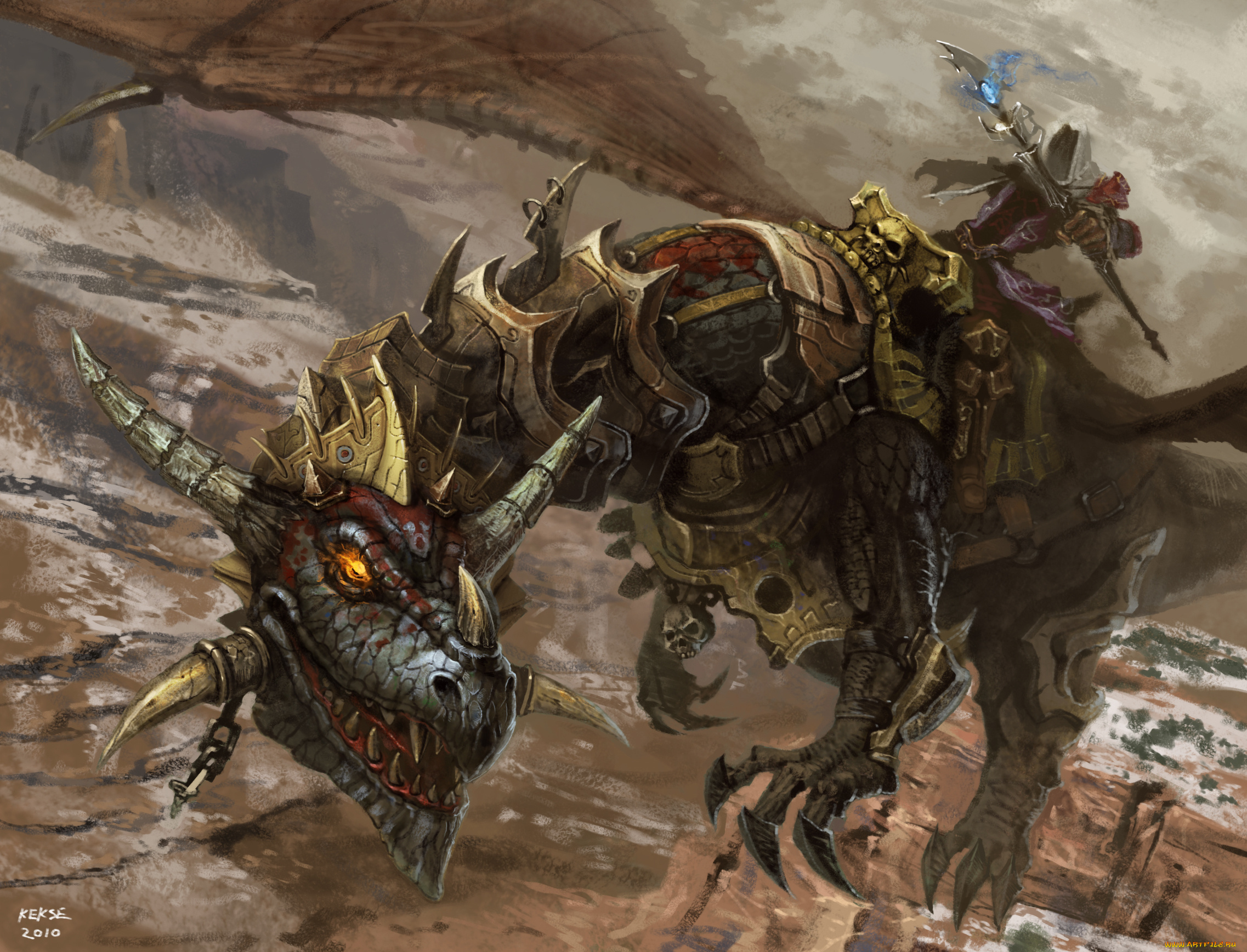 фэнтези, драконы, доспехи, дракон, демон, всадник