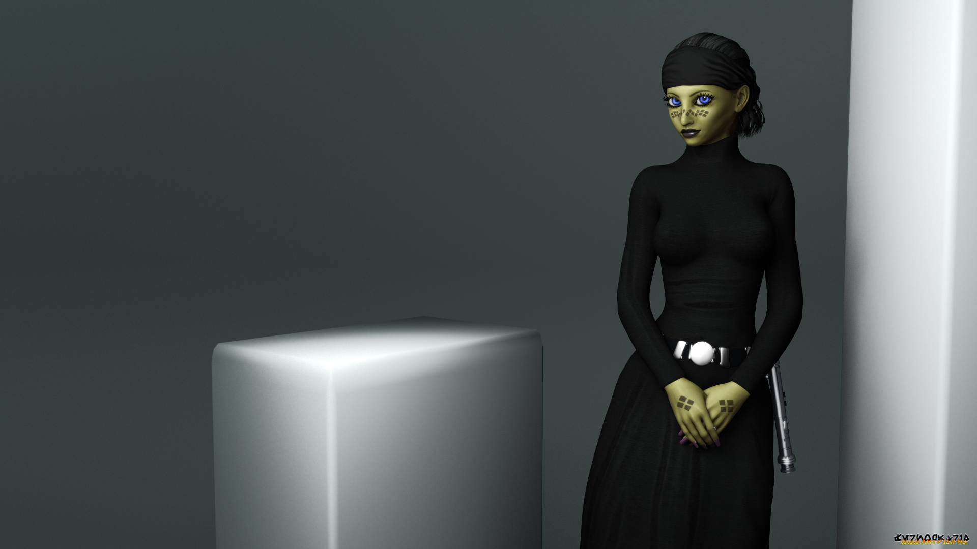 3д, графика, фантазия, , fantasy, девушка, взгляд, фон