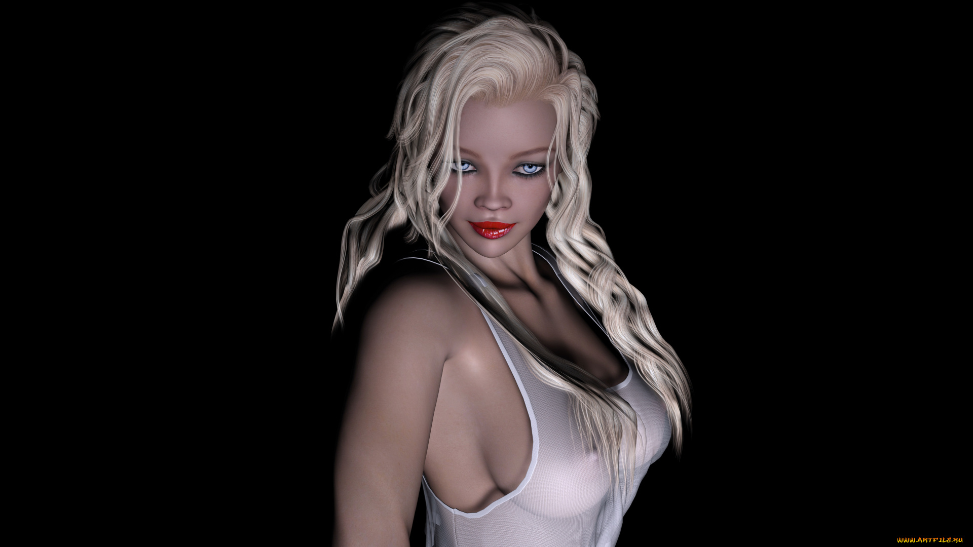 3д, графика, люди, , people, девушка, взгляд, фон, блондинка
