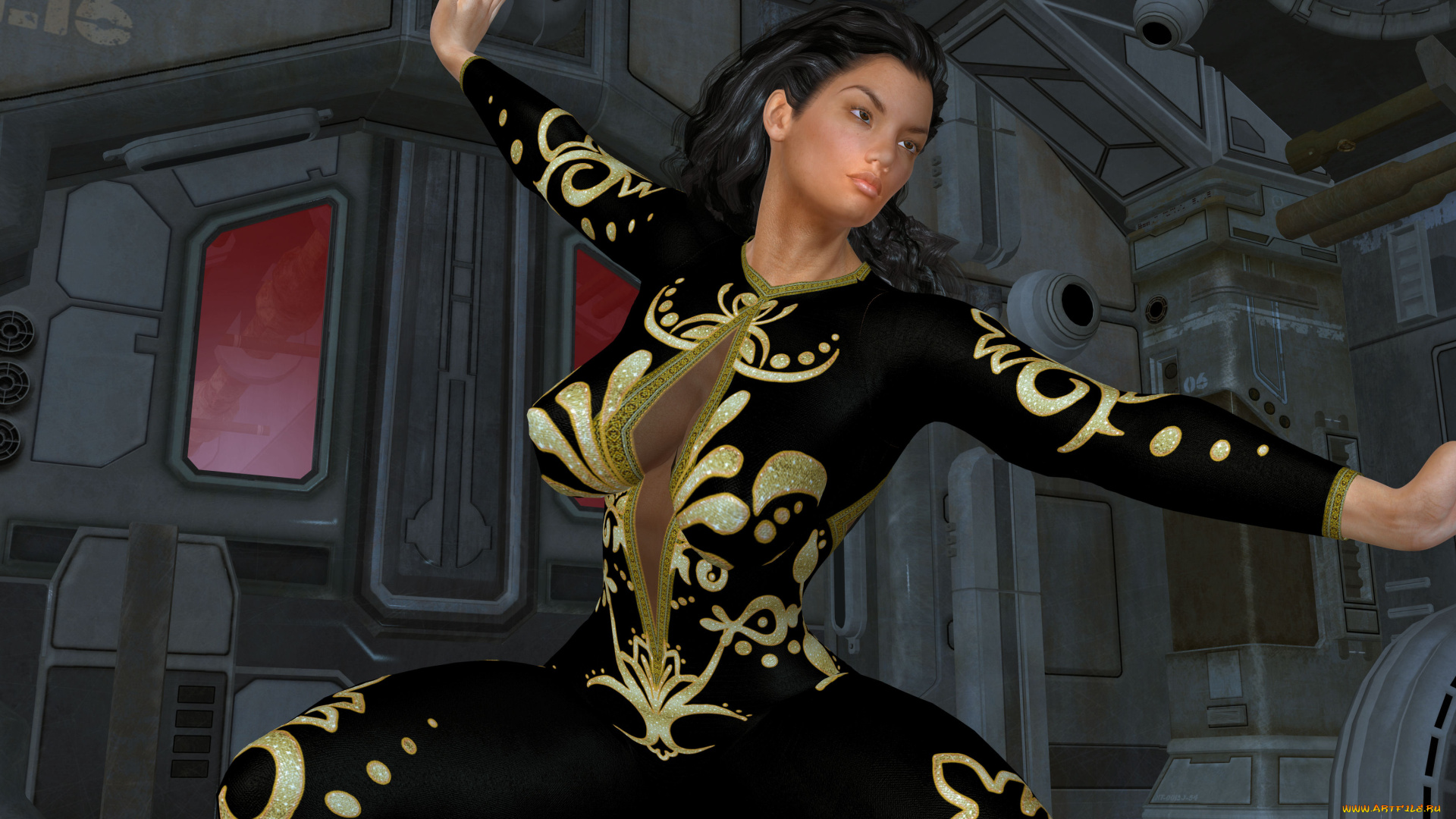 3д, графика, люди, , people, девушка, взгляд, фон, поза