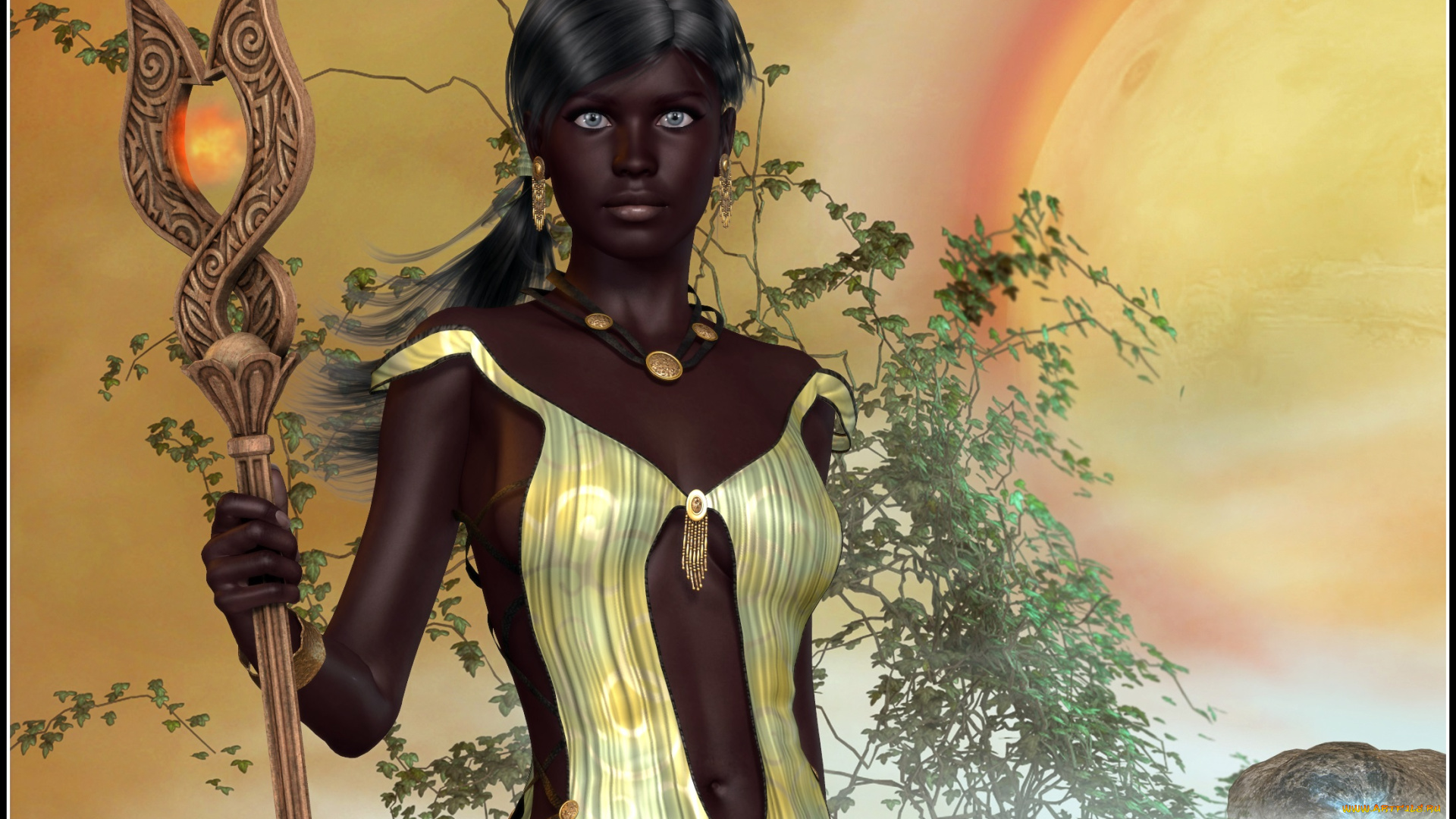 3д, графика, люди, , people, шест, фон, взгляд, девушка