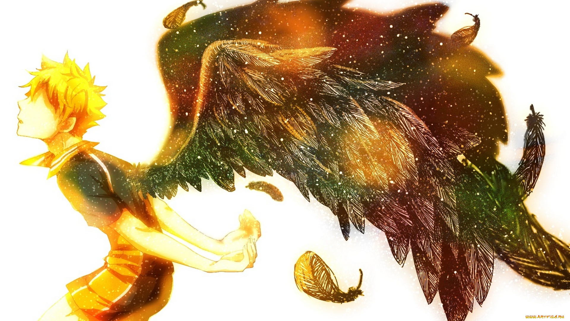 аниме, haikyuu, hinata, shouyou, крылья, парень