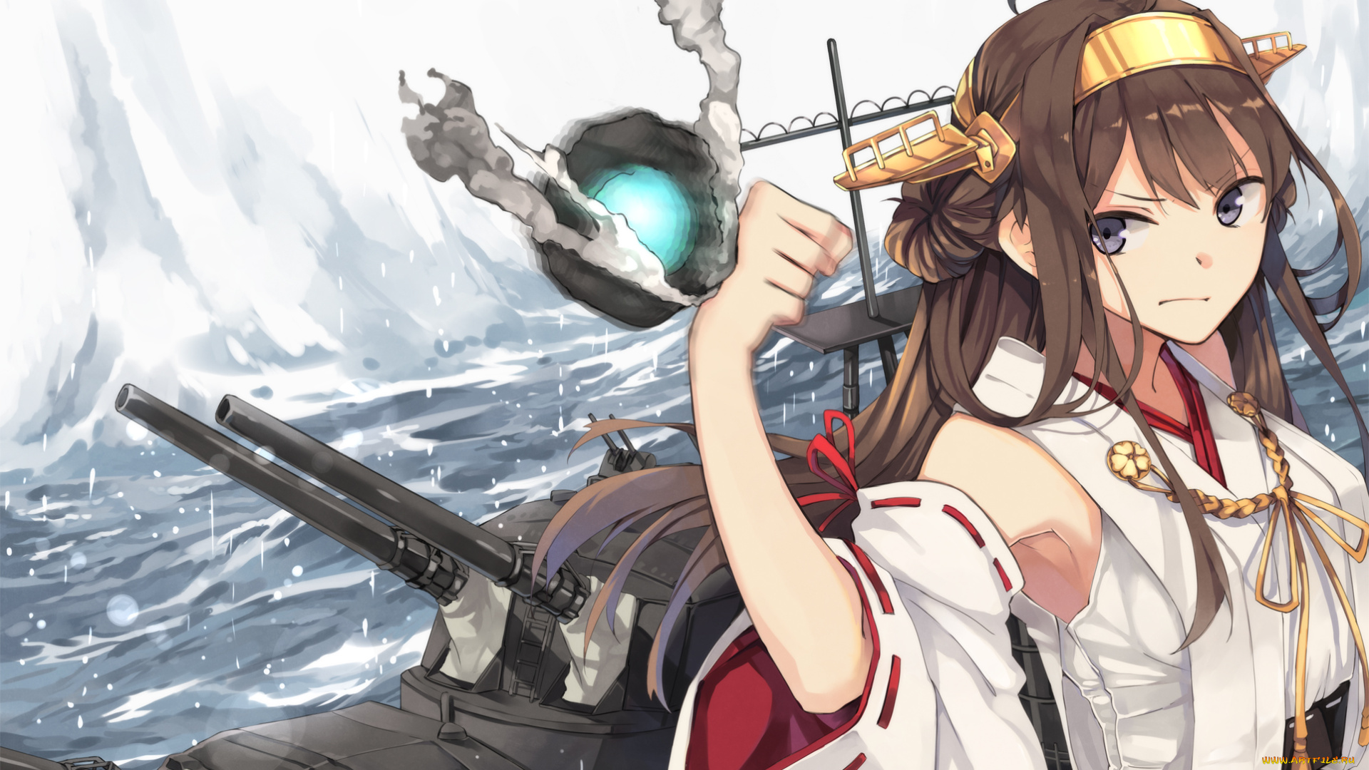 аниме, kantai, collection, kancolle, девушка, арт, patinnko, hao, kongou, kantai, collection